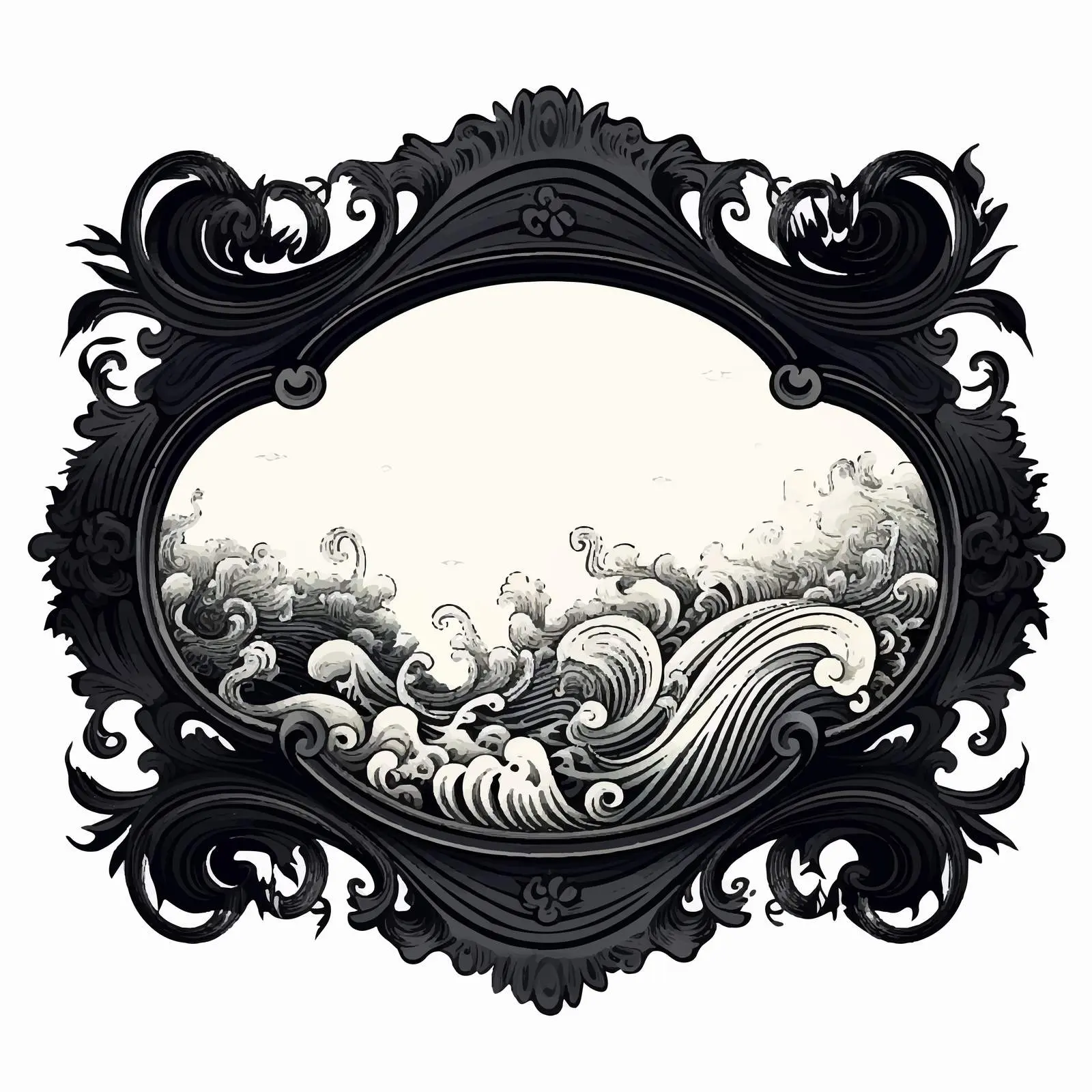 Abstract Ocean Composition with Artistic Frame — free download from Dotvec