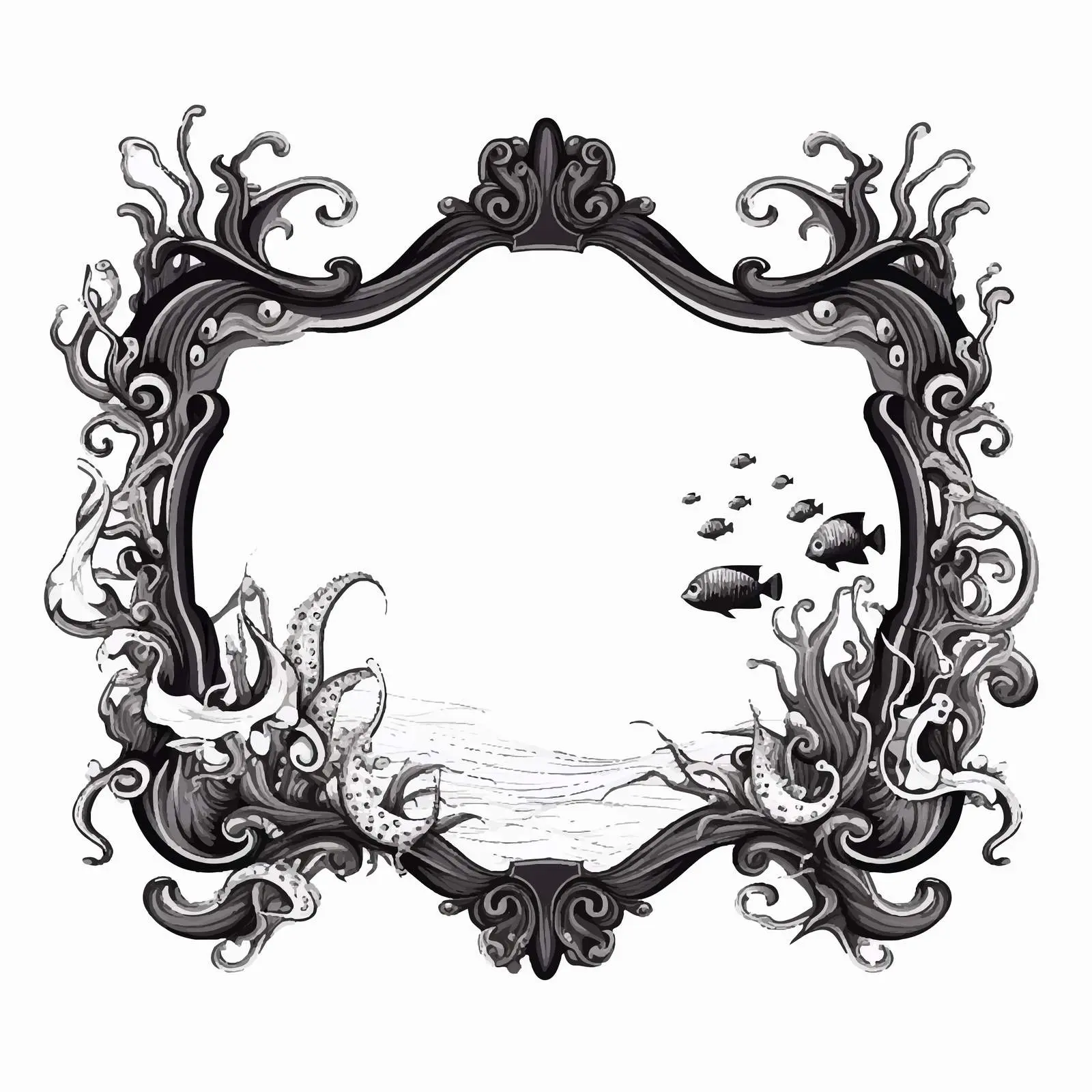 Creative Ocean Composition with Artistic Frame – free fluid image from Dotvec