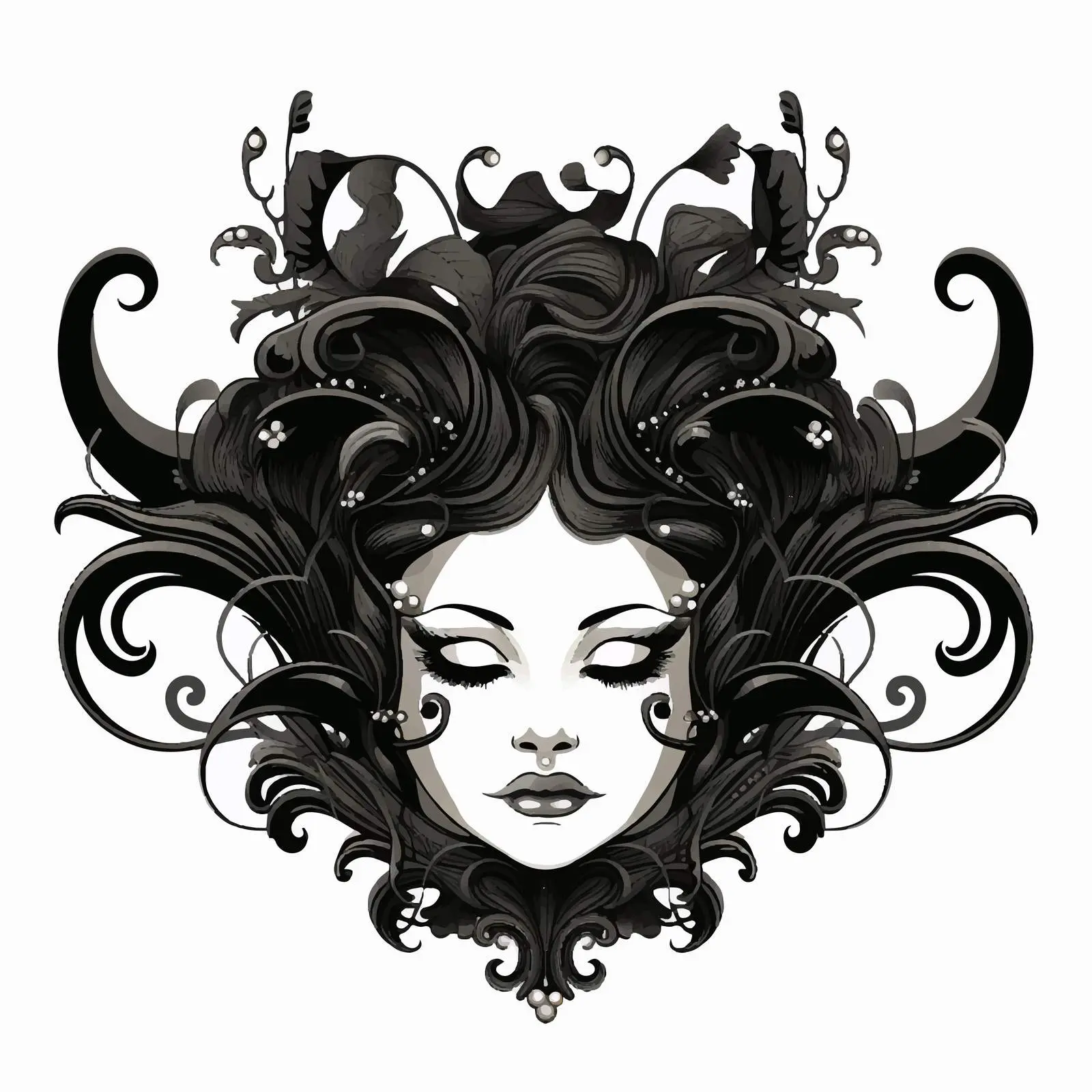 Abstract Black Ocean Composition with Artistic Frame — free download from Dotvec