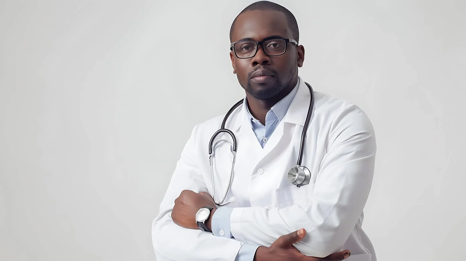 Professional Black Doctor Portrait — free download from Dotvec