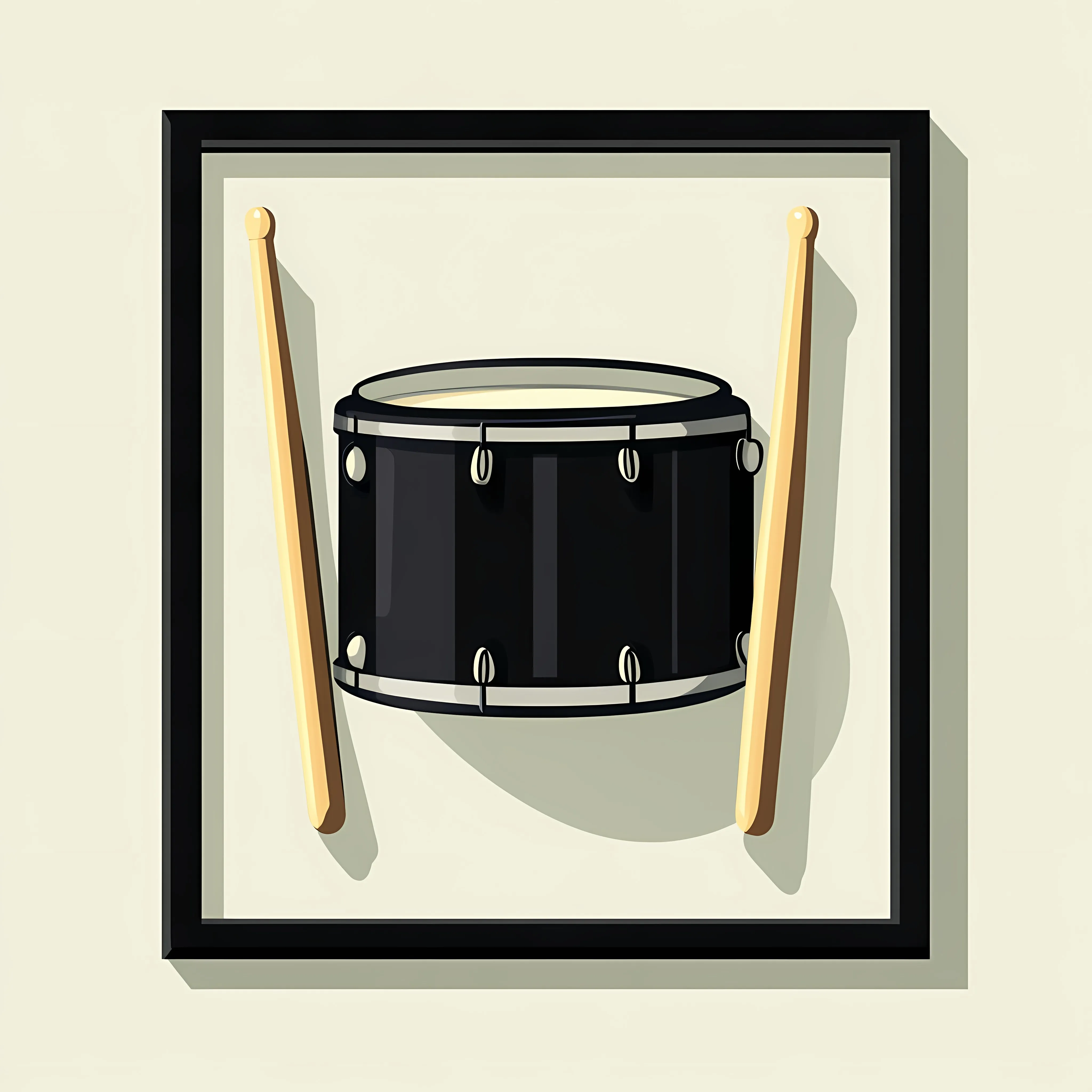 Flat Vector Illustration of Black Drum and Sticks — free download from Dotvec