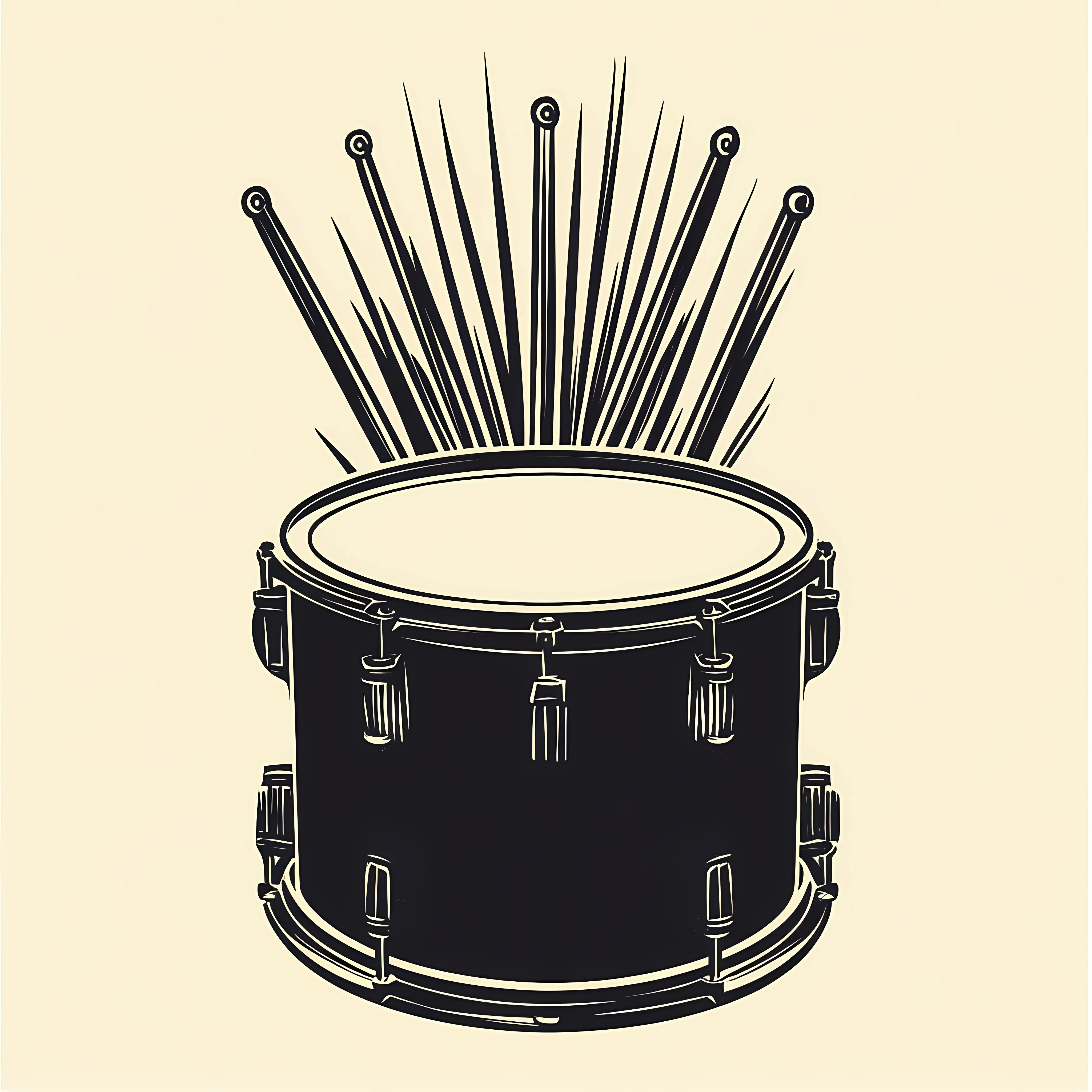 Black Drum and Drumsticks Flat Vector Illustration — free download from Dotvec