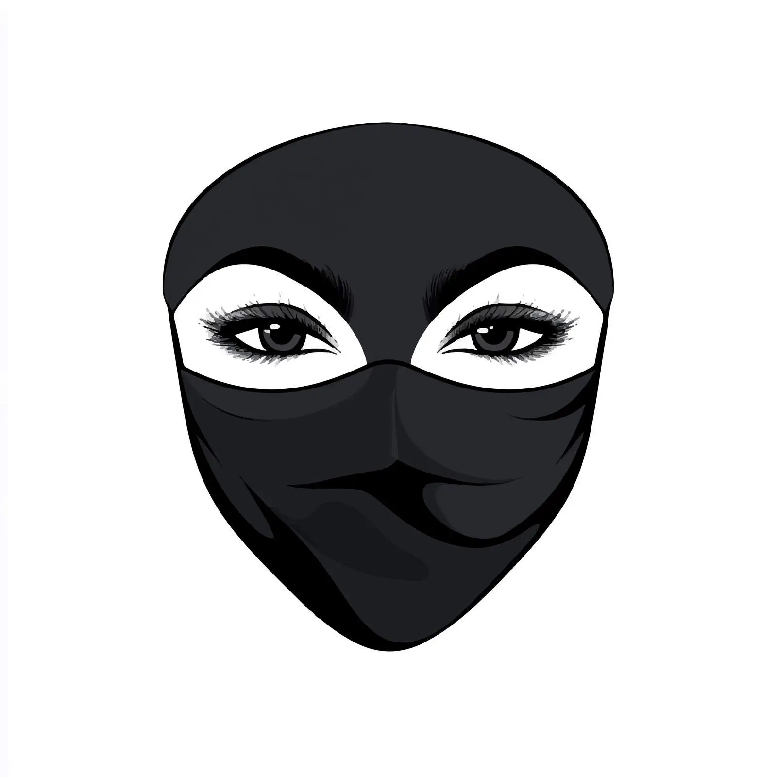 Cartoon Black Face Mask Vector Illustration — free download from Dotvec