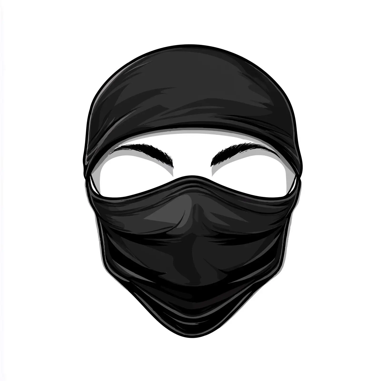 Black Face Mask Cartoon Illustration — free download from Dotvec
