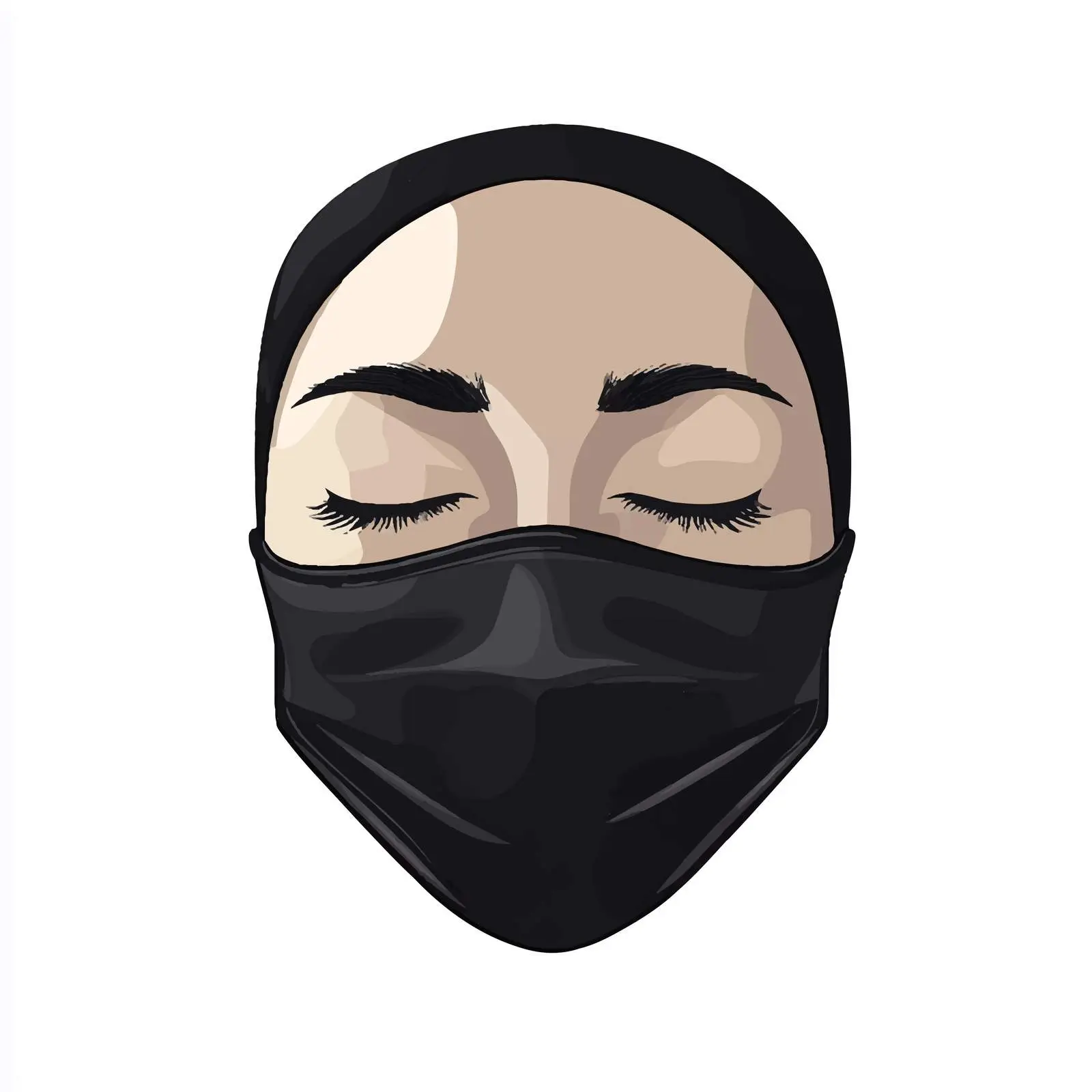 Cartoon Black Face Mask Vector Illustration — free download from Dotvec