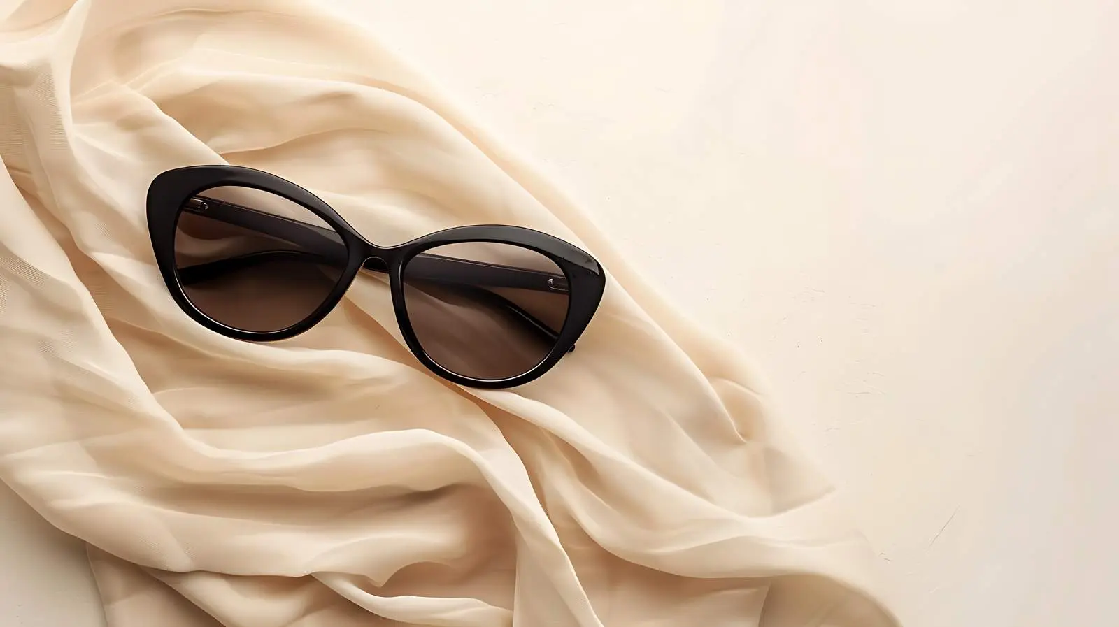 Stylish Black Female Sunglasses on Beige Background – free beach image from Dotvec