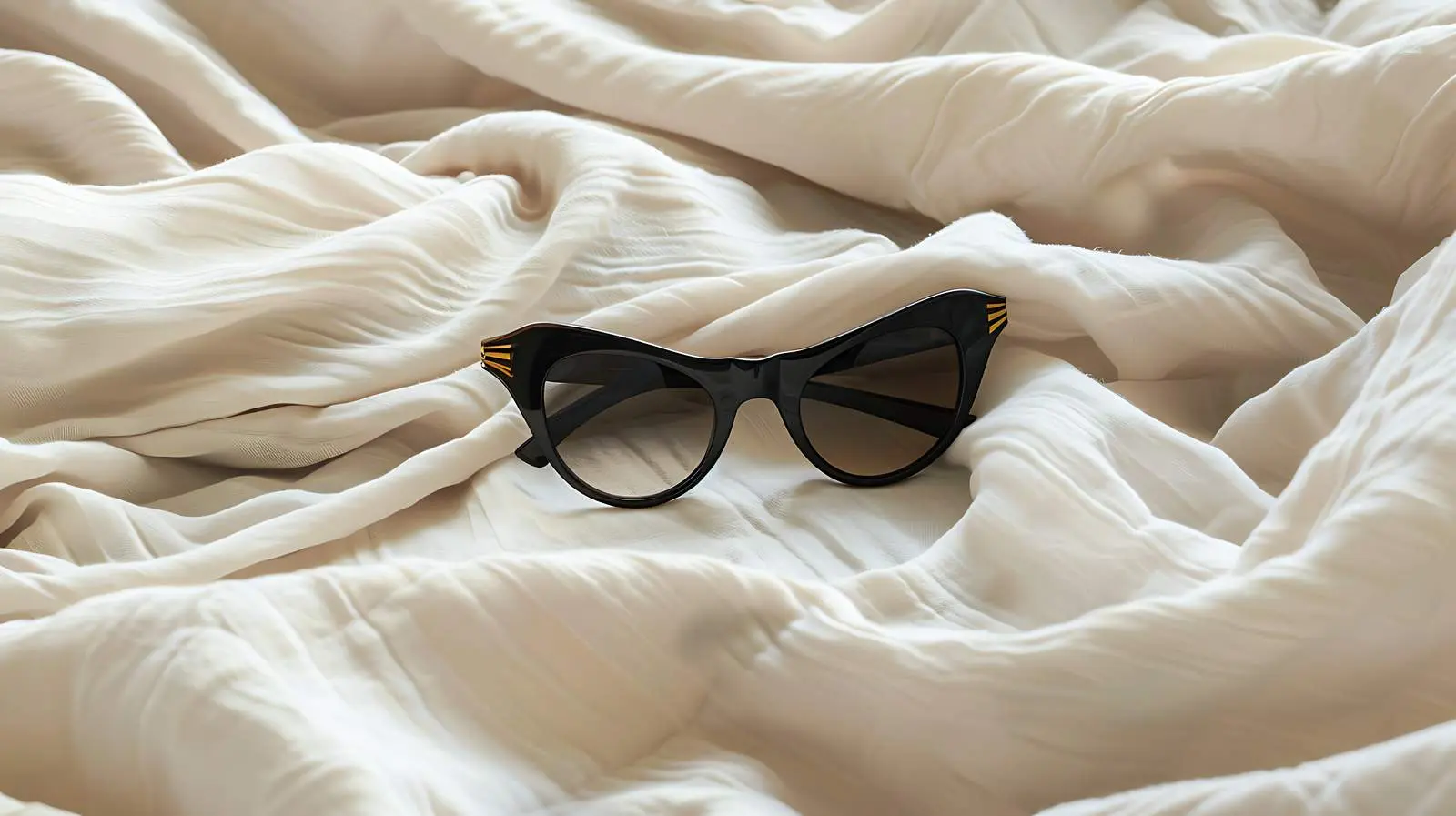 Black Female Sunglasses on Beige Cloth – free young image from Dotvec