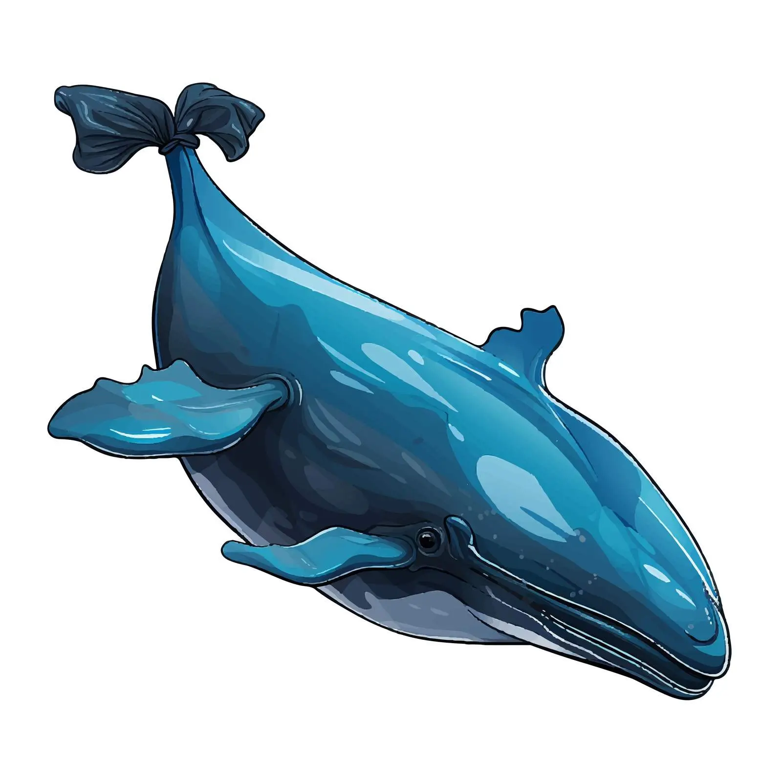 Blue Whale Silhouette from Black Garbage Bag — free download from Dotvec