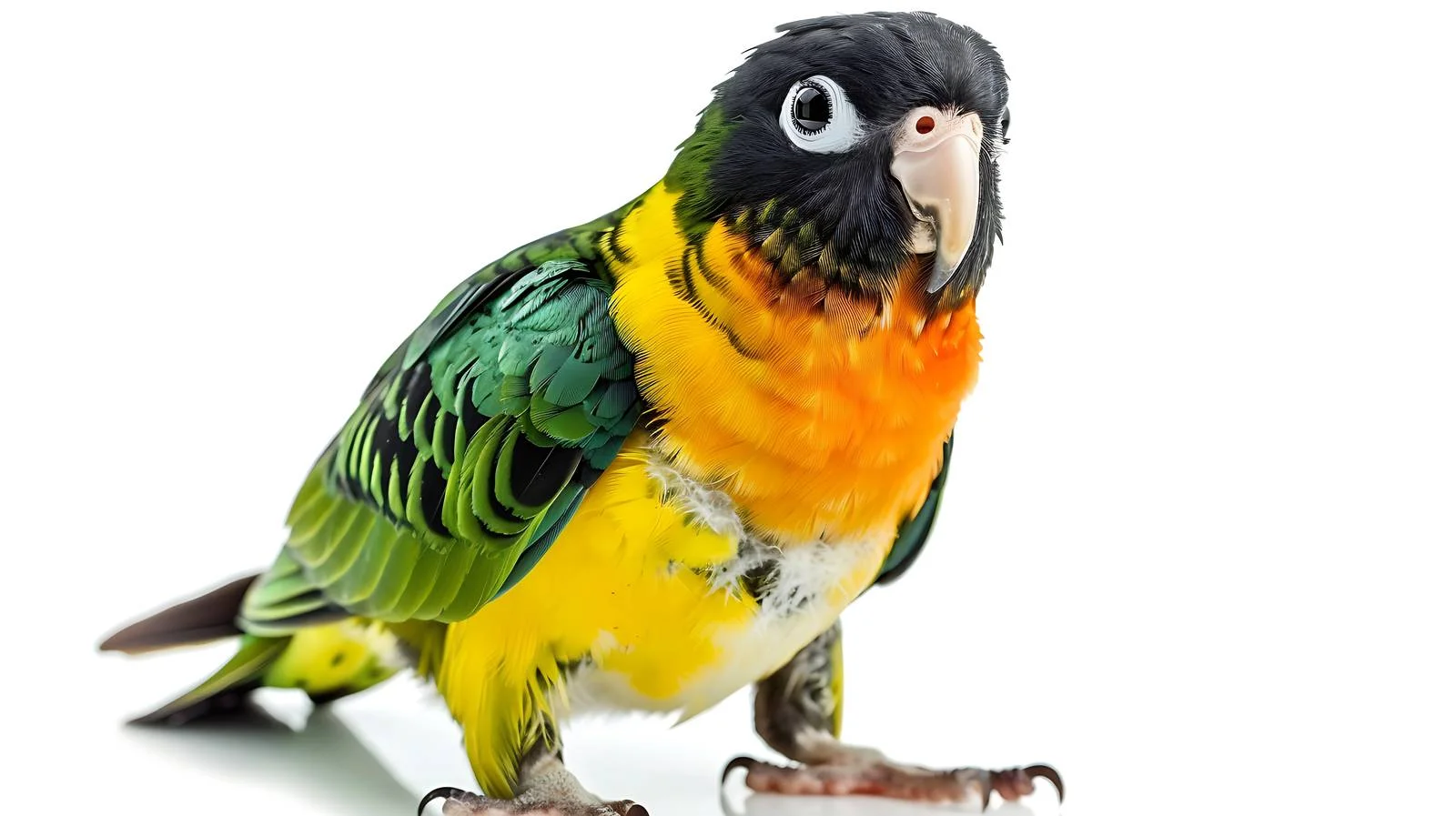 Exotic Black-headed Caique on White Background — free download from Dotvec