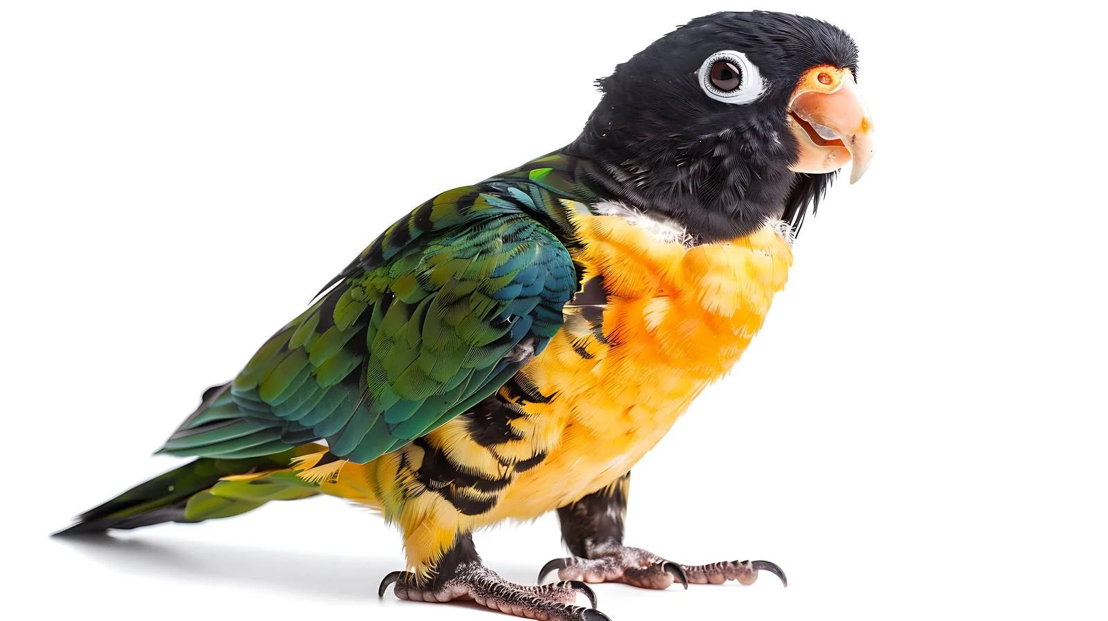 Exquisite Black-headed Caique on White Background — free download from Dotvec