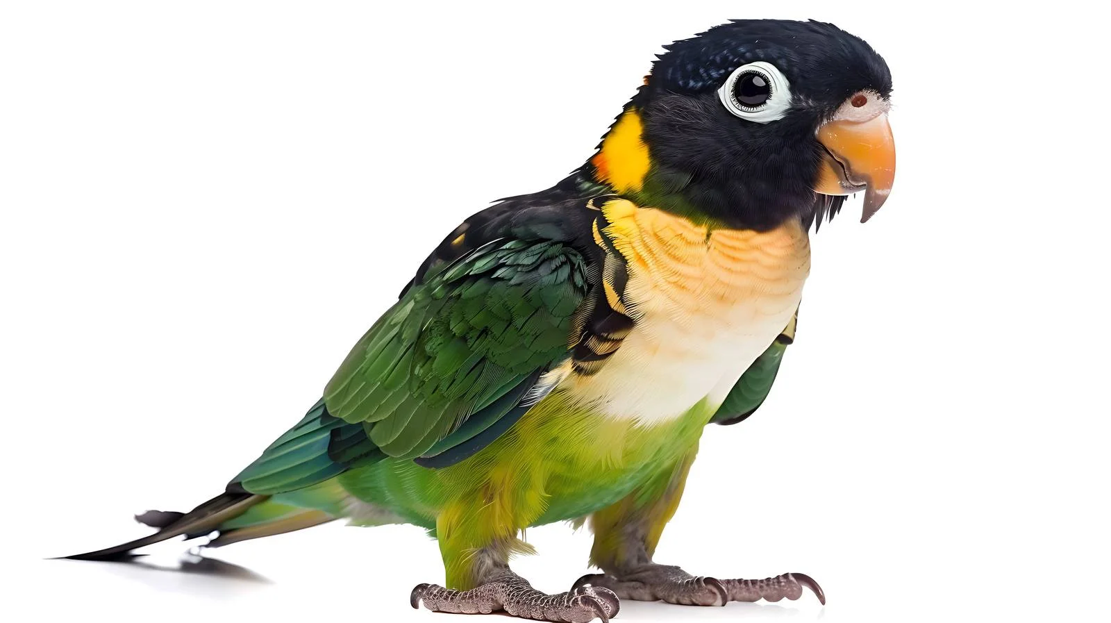 Exquisite Black-headed Caique on White Background — free download from Dotvec