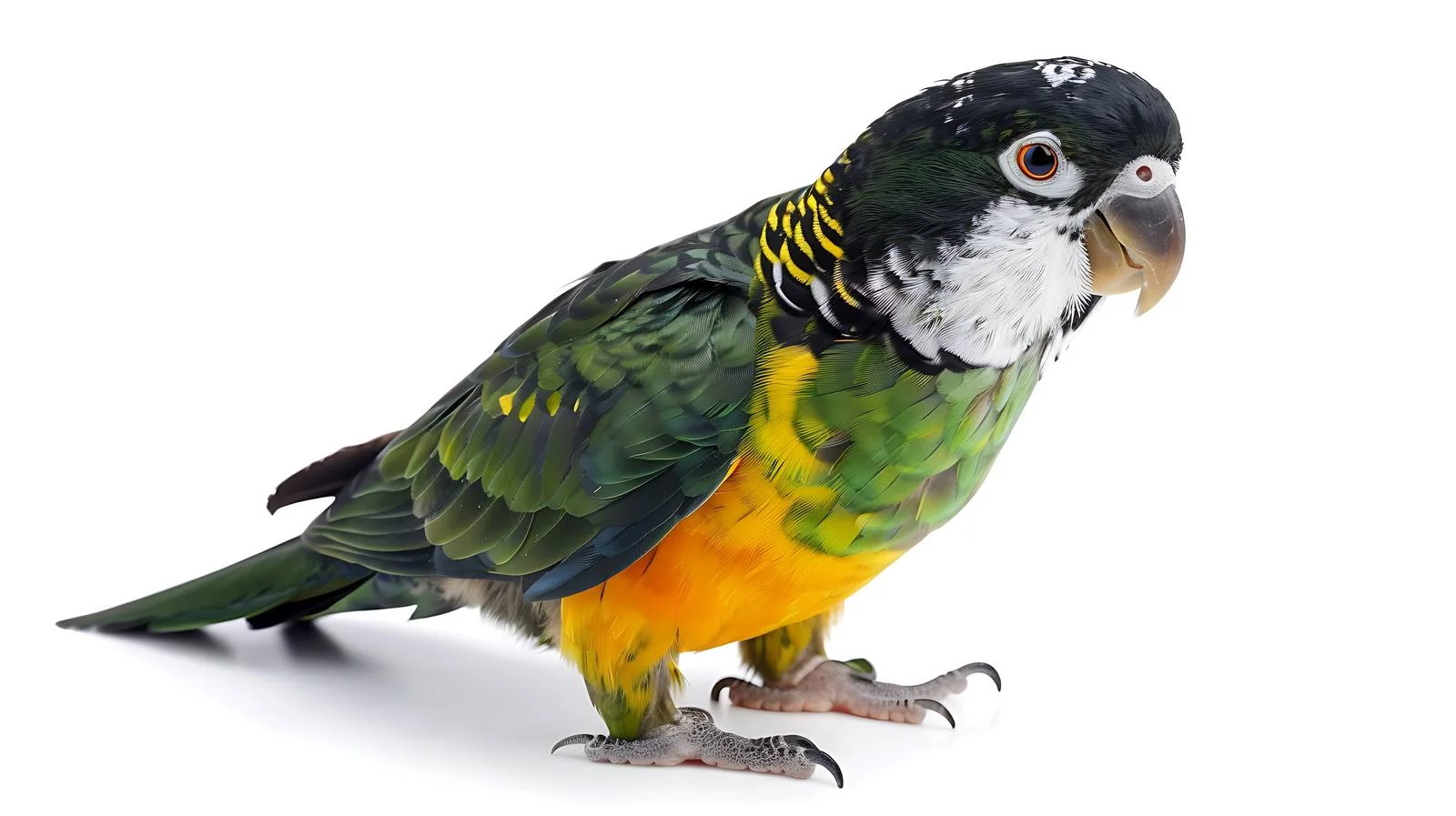 Exquisite Black-headed Caique on White Background — free download from Dotvec