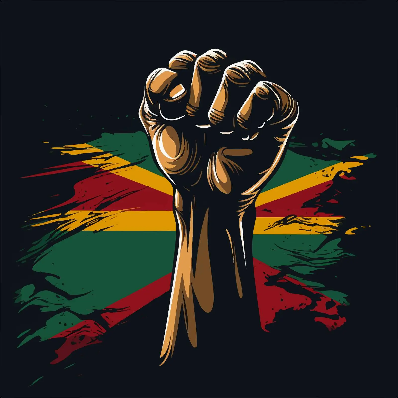 Hand-Drawn South Africa Flag for Black History Month — free download from Dotvec