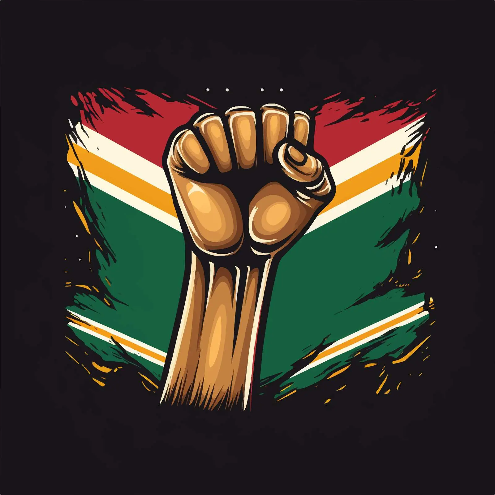 South Africa Hand Drawn Flag for Black History Month — free download from Dotvec