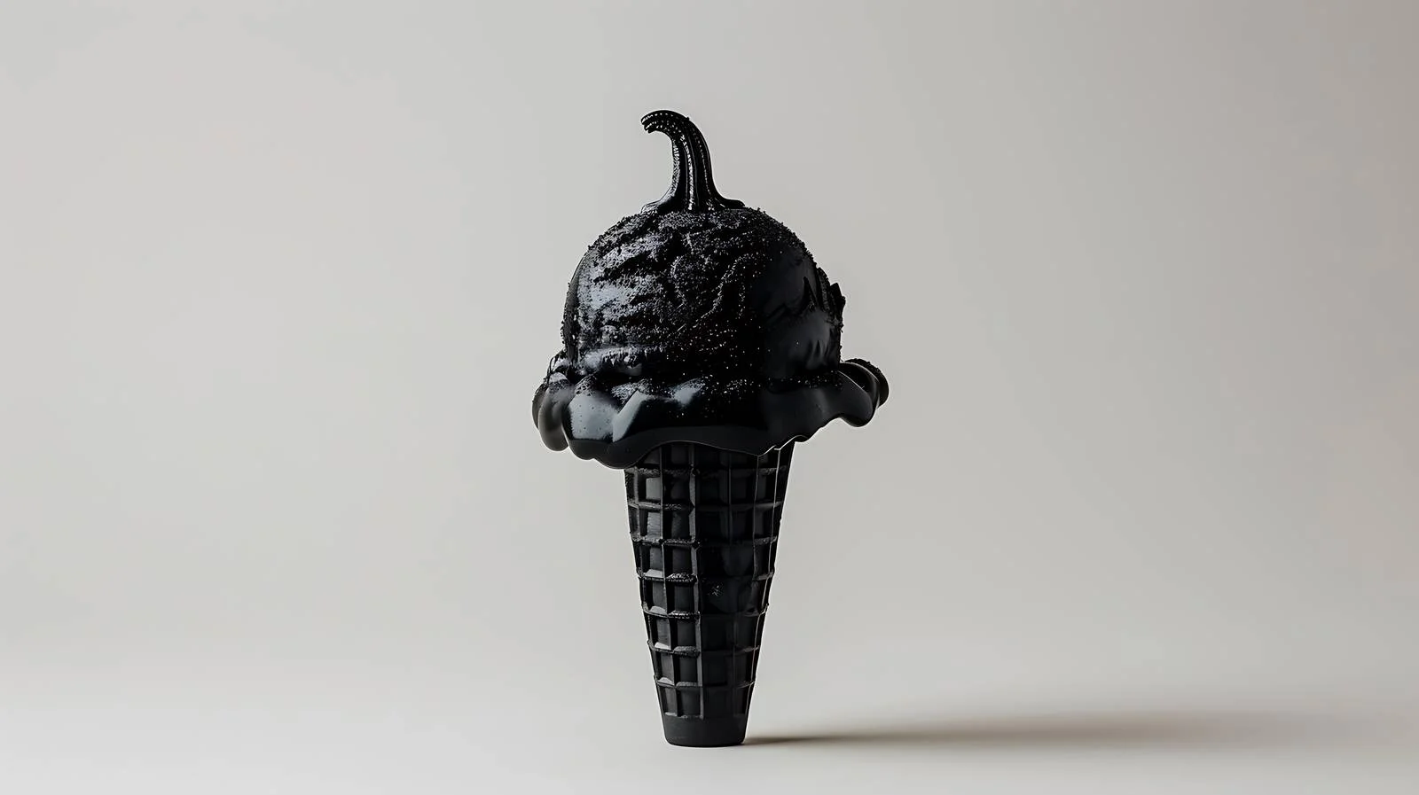 Black Ice Cream Cone with Pumpkin — free download from Dotvec