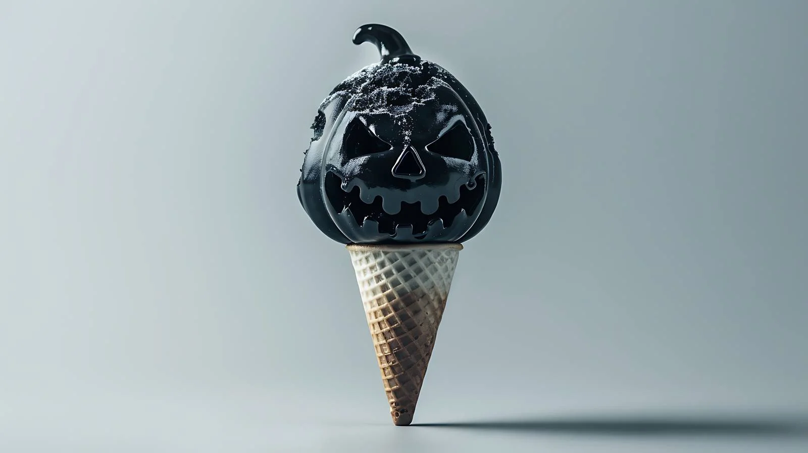 Black Ice Cream Cone Halloween Treat — free download from Dotvec