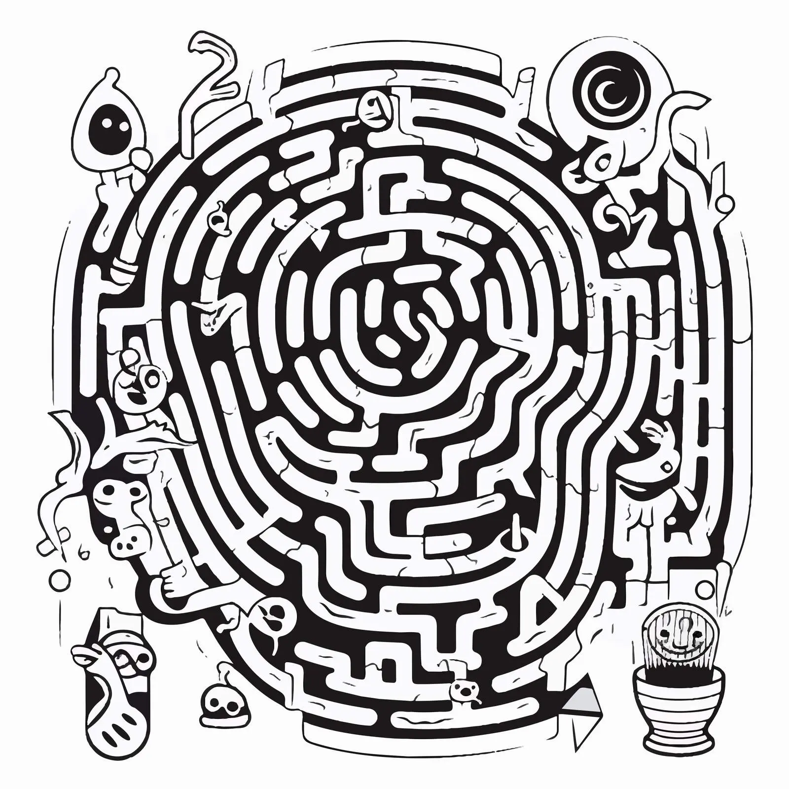 Fun Ice Cream Labyrinth for Kids Worksheets – free engaging image from Dotvec