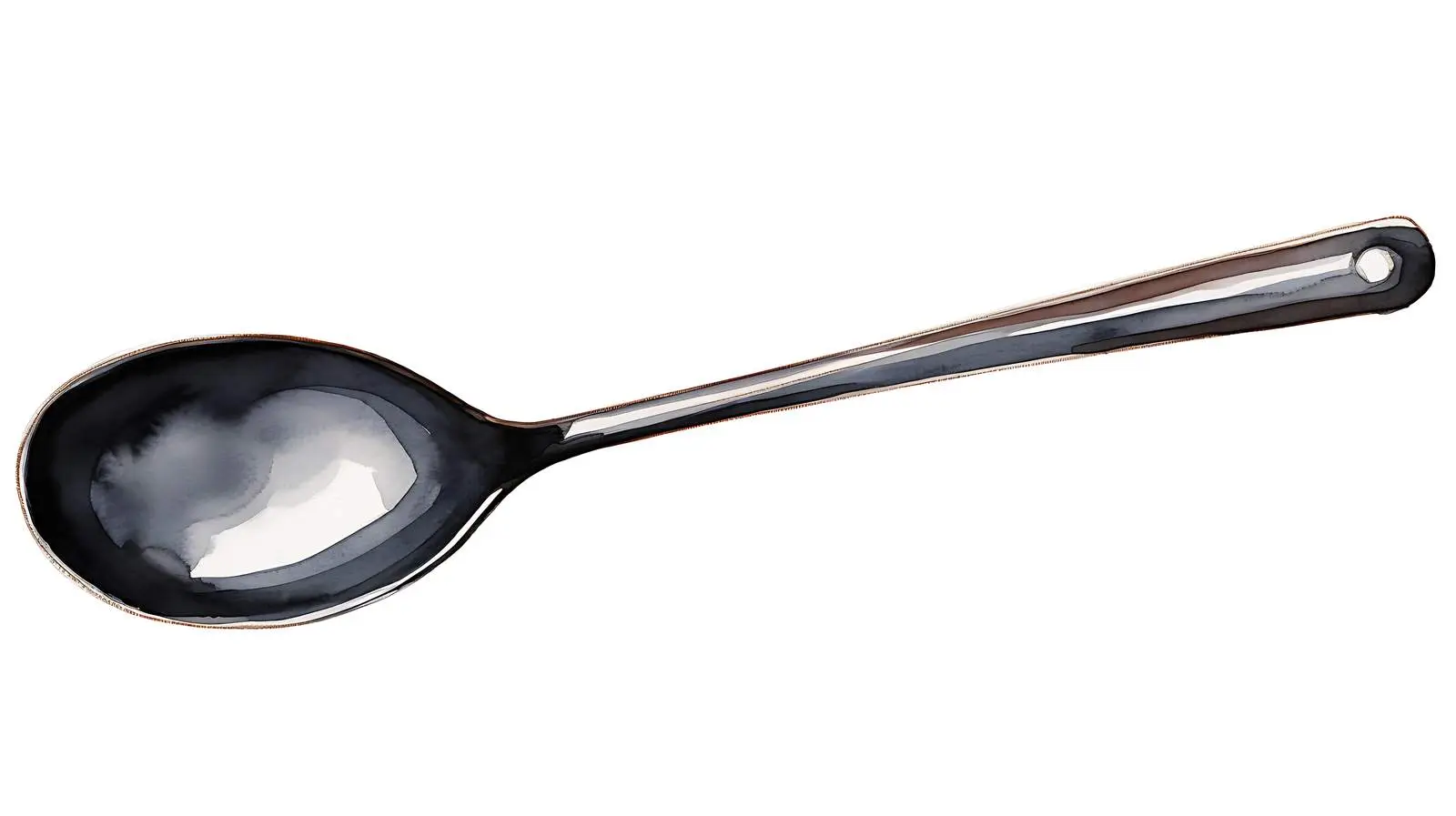 Hand-Drawn Black Ladle with Silver Handle — free download from Dotvec