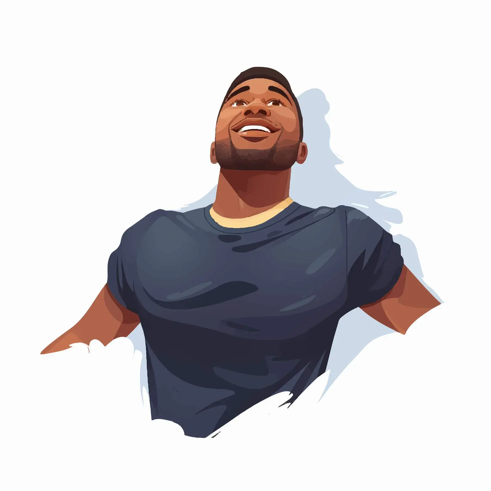Black Male Character Looking Up in Vector Art — free download from Dotvec