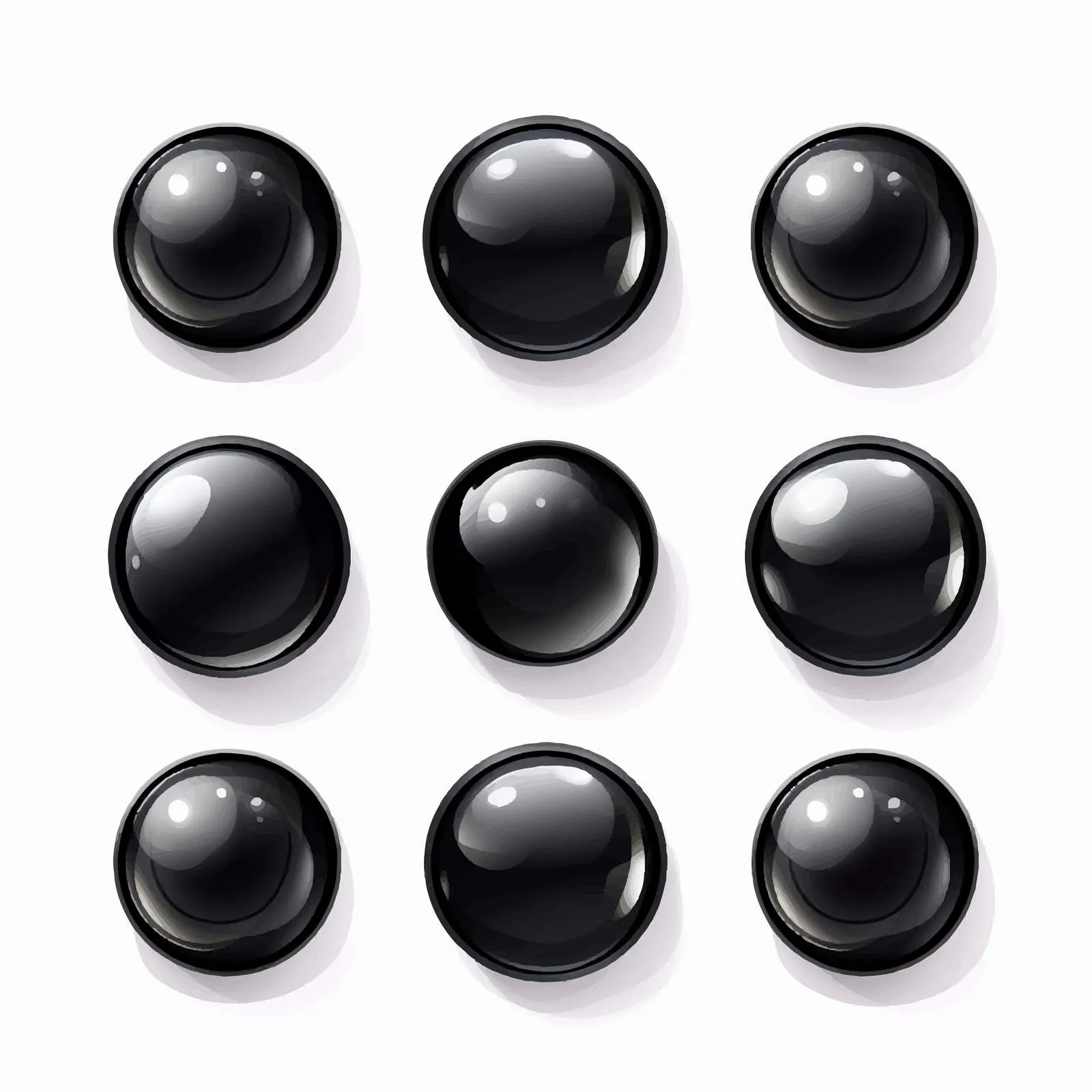 Black Marbles Vector Illustration on White Background — free download from Dotvec