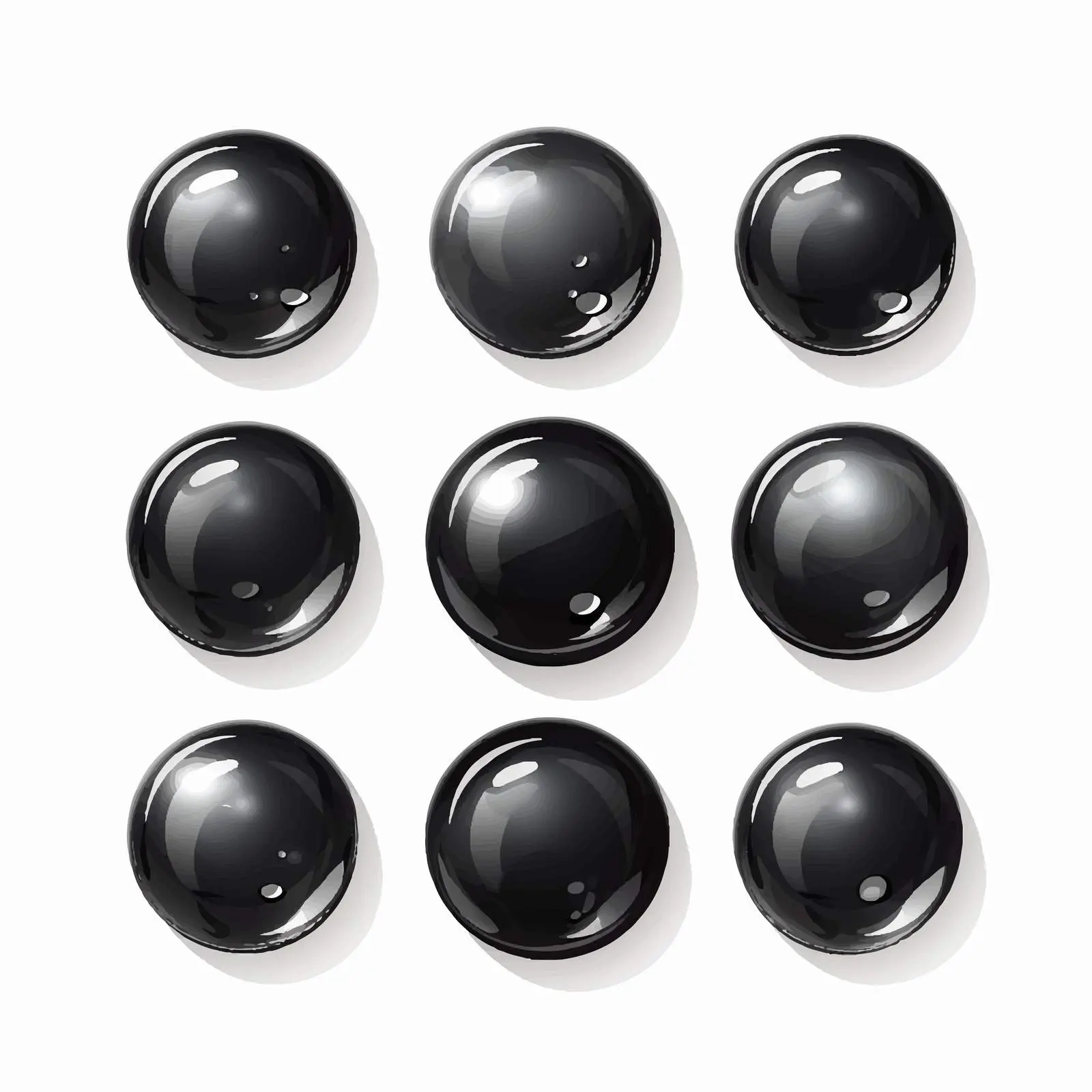 Black Marbles Vector Illustration on White Background — free download from Dotvec