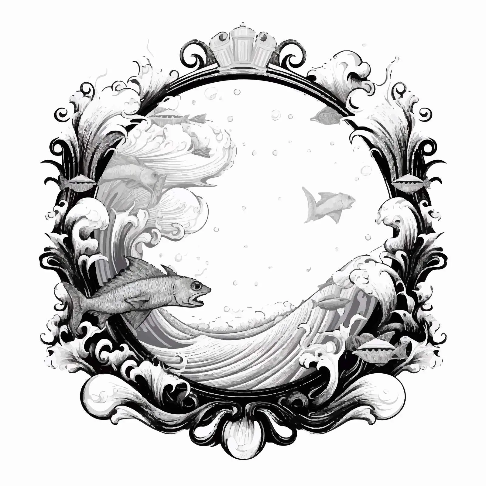 Black Ocean Summer Artistic Frame Vector – free video image from Dotvec