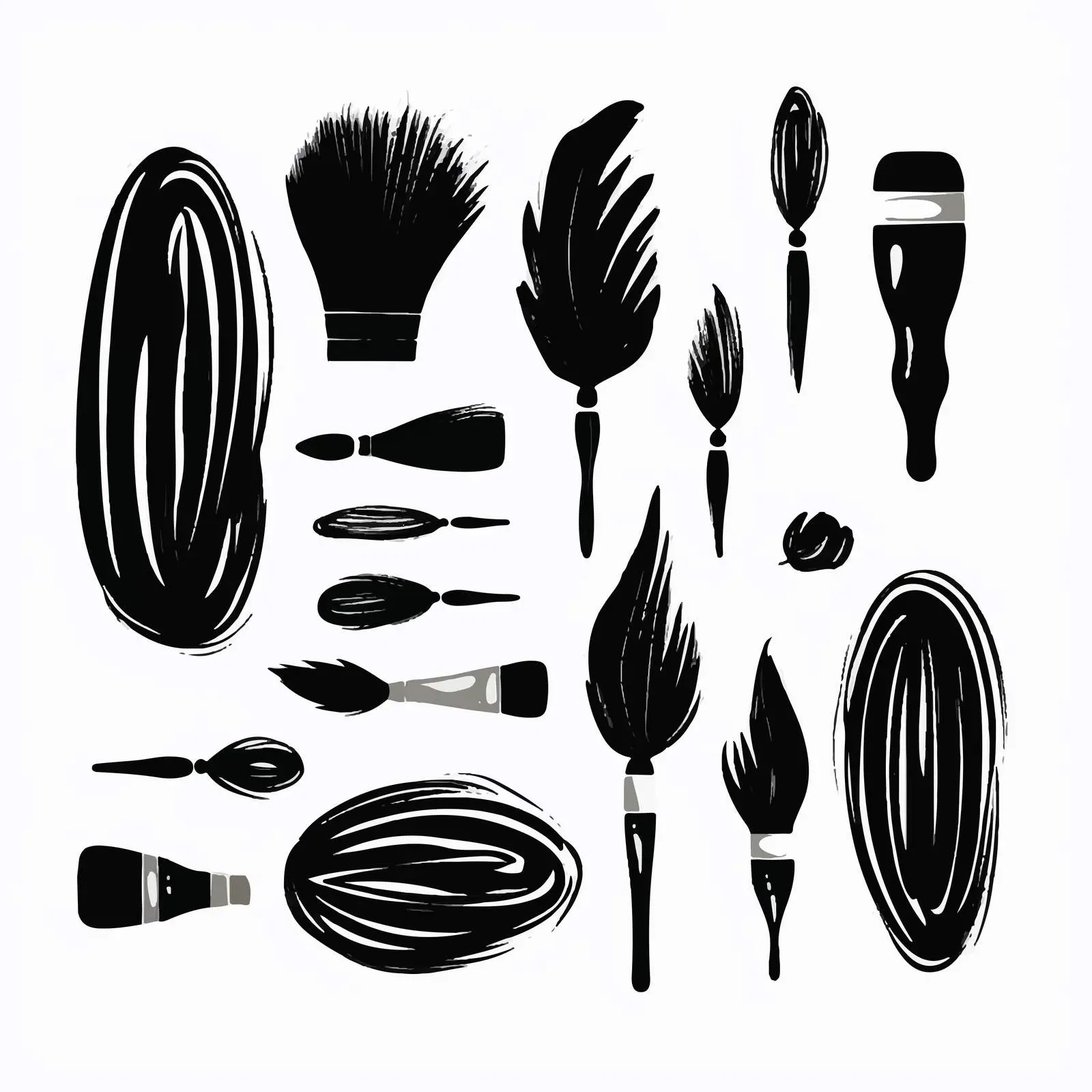 Black Paint Brush Shapes and Masks Set — free download from Dotvec