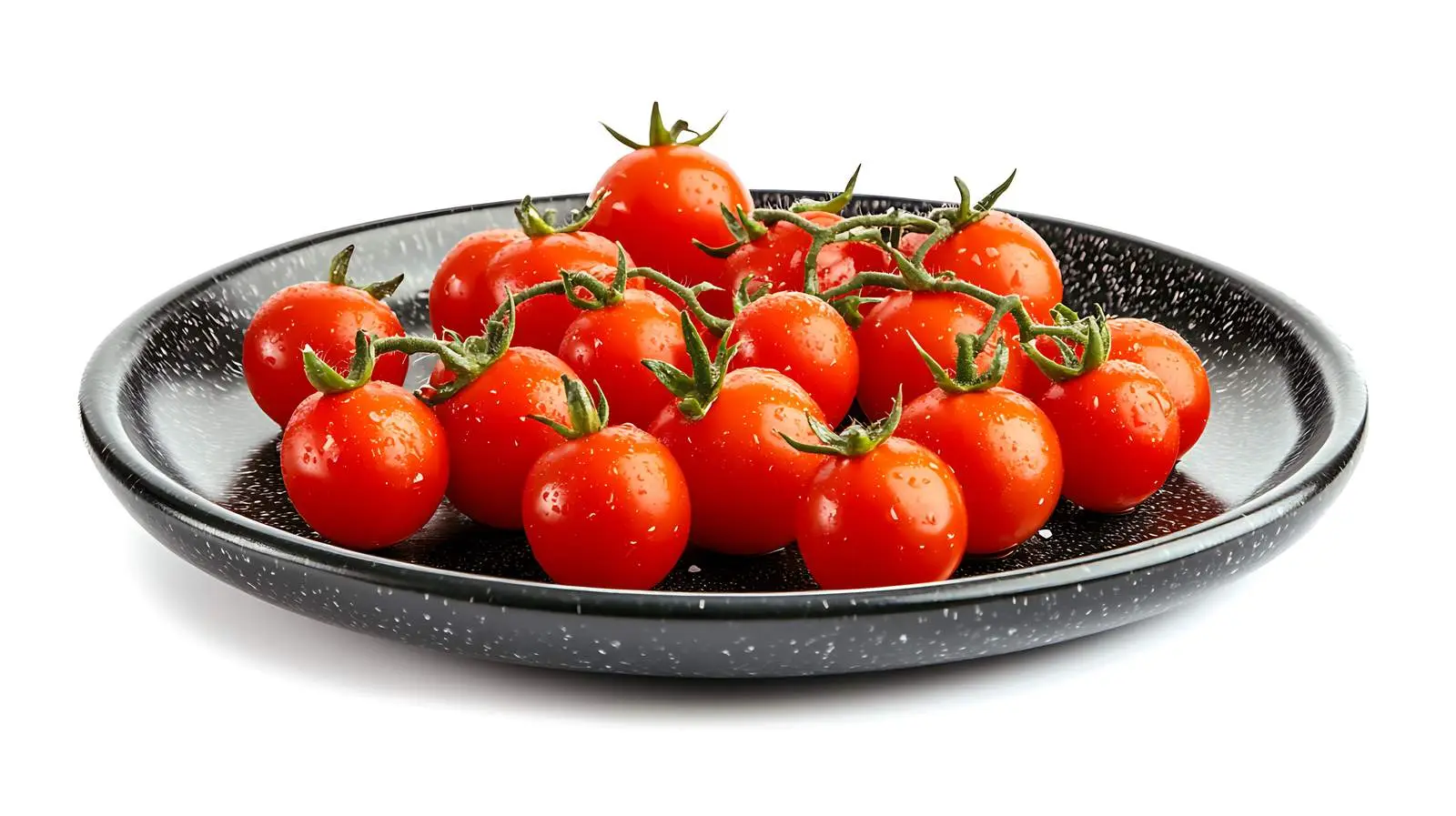 Elegant Black Plate with Confit Tomatoes — free download from Dotvec