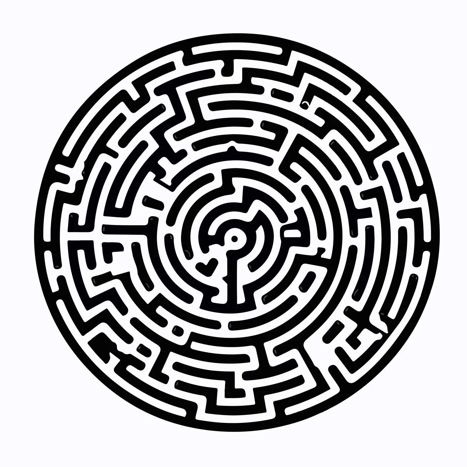 Black Round Maze Game for Kids — free download from Dotvec