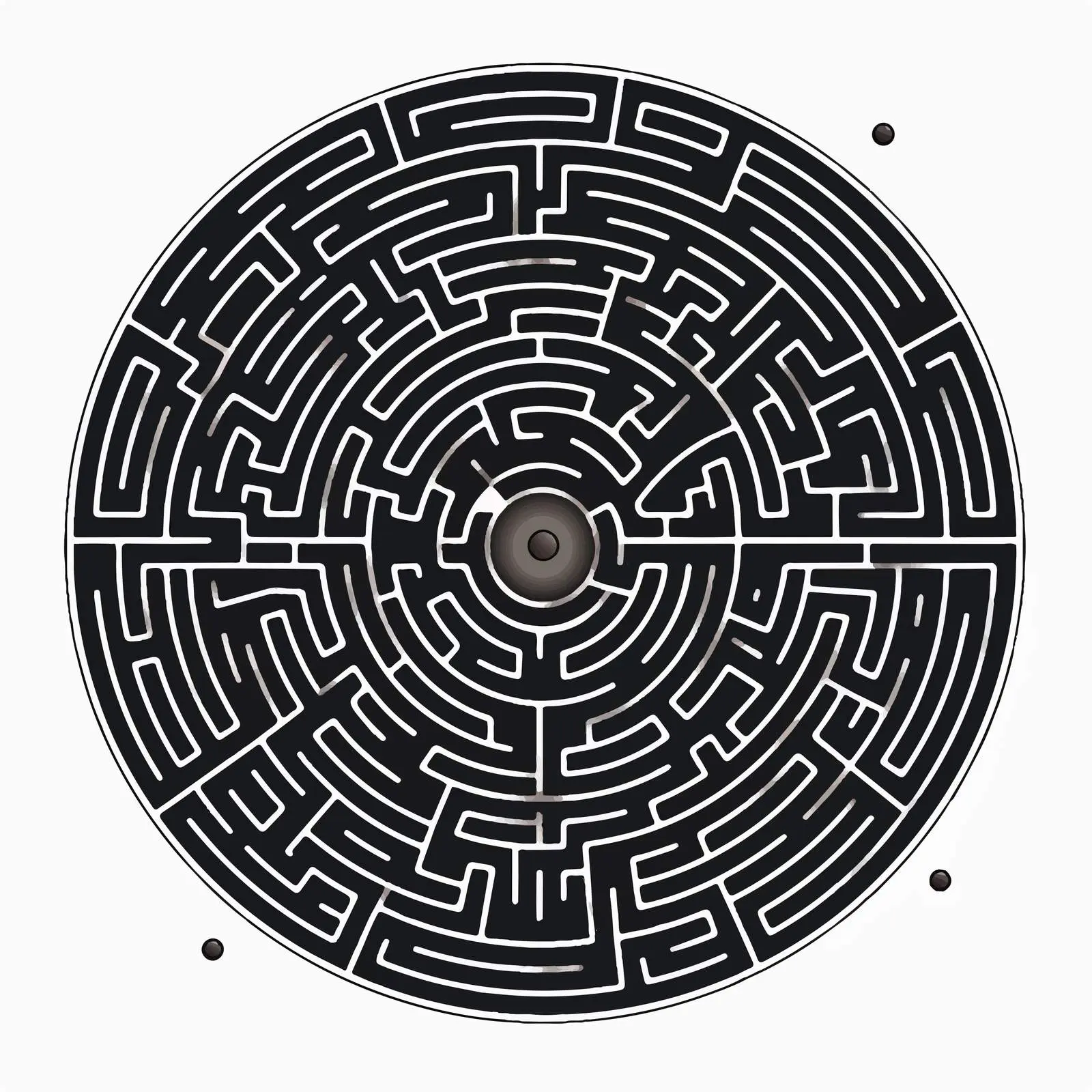 Black Round Maze Game for Kids – free educational vector image from Dotvec