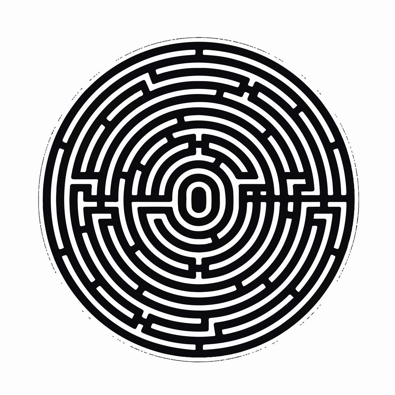 Kids Black Round Maze Puzzle Game — free download from Dotvec