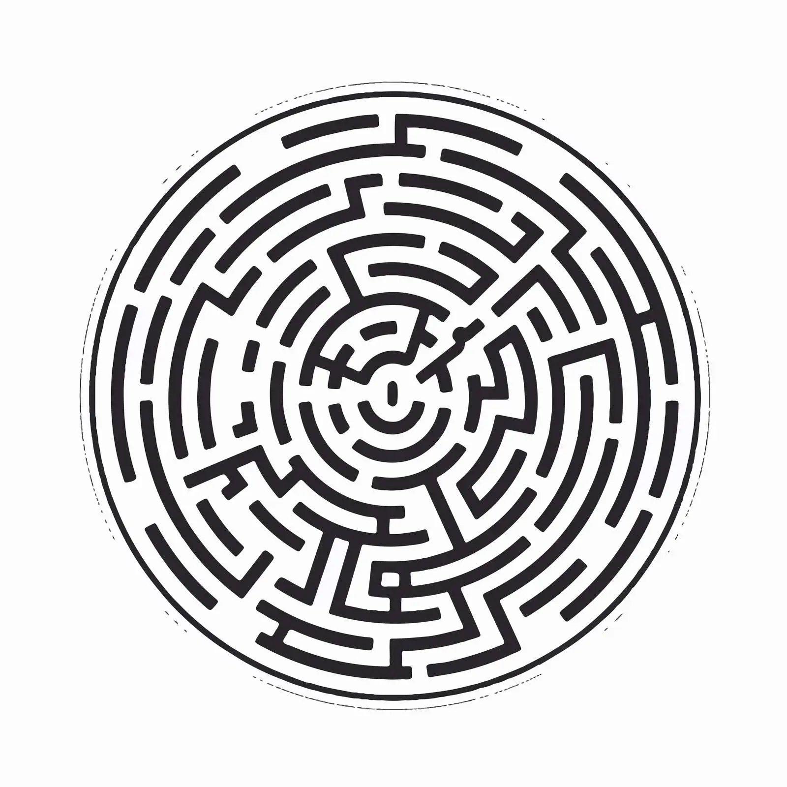 Black Round Maze for Kids Puzzle Game — free download from Dotvec
