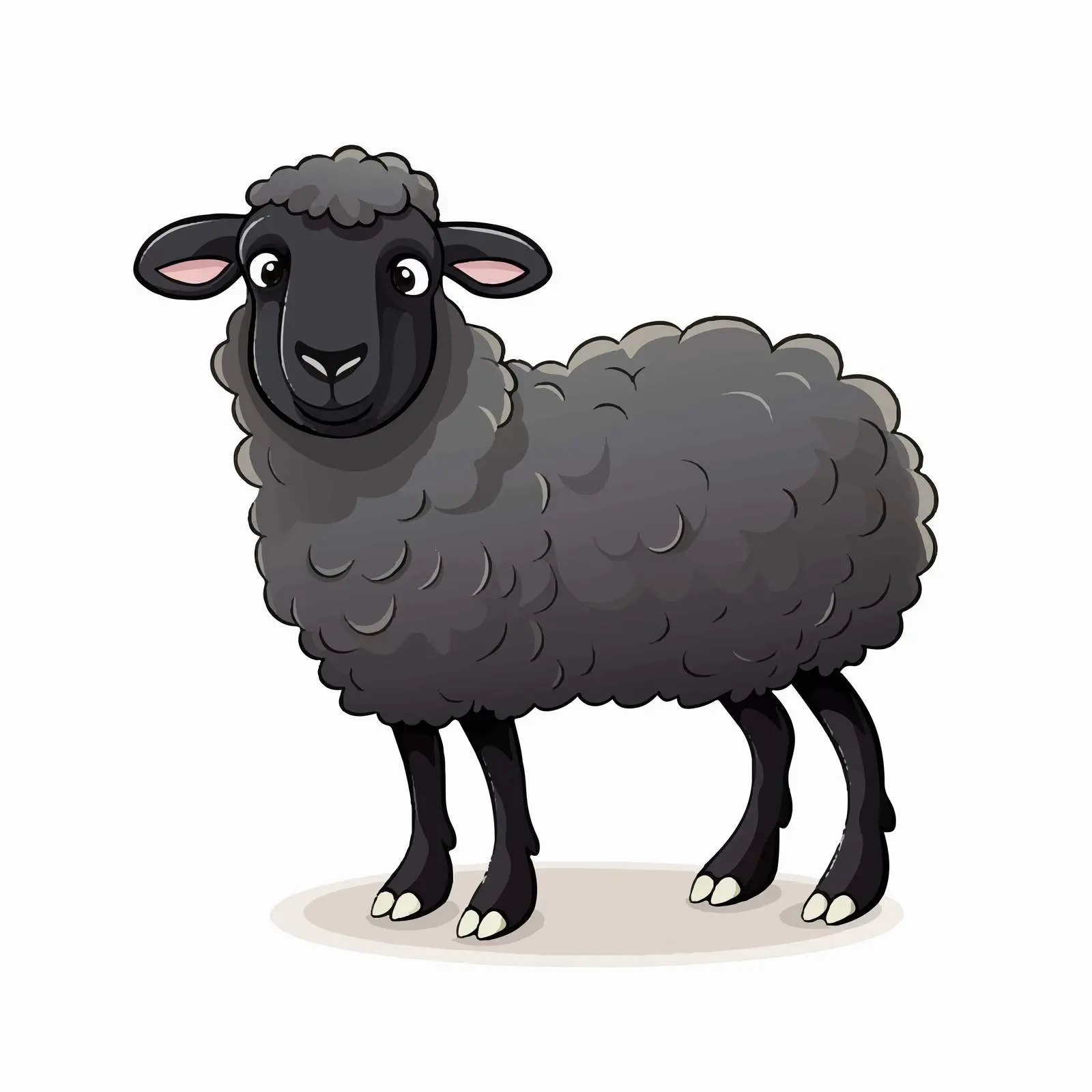 Comic Illustration of a Black Sheep Character — free download from Dotvec