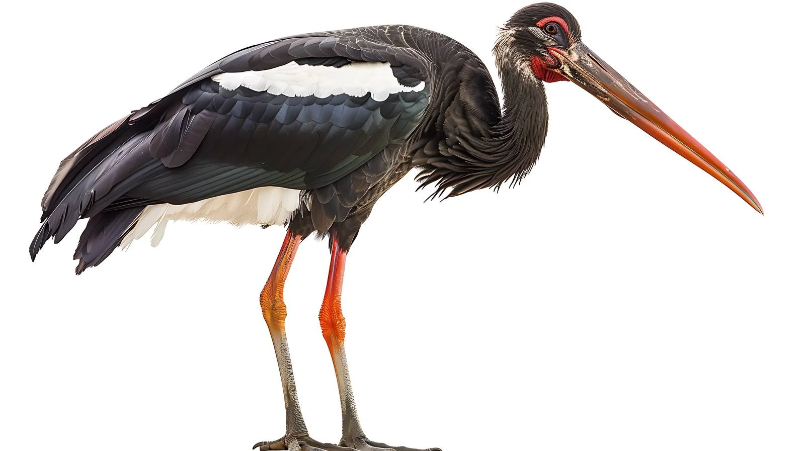 Graceful Black Stork on White Background — free download from Dotvec