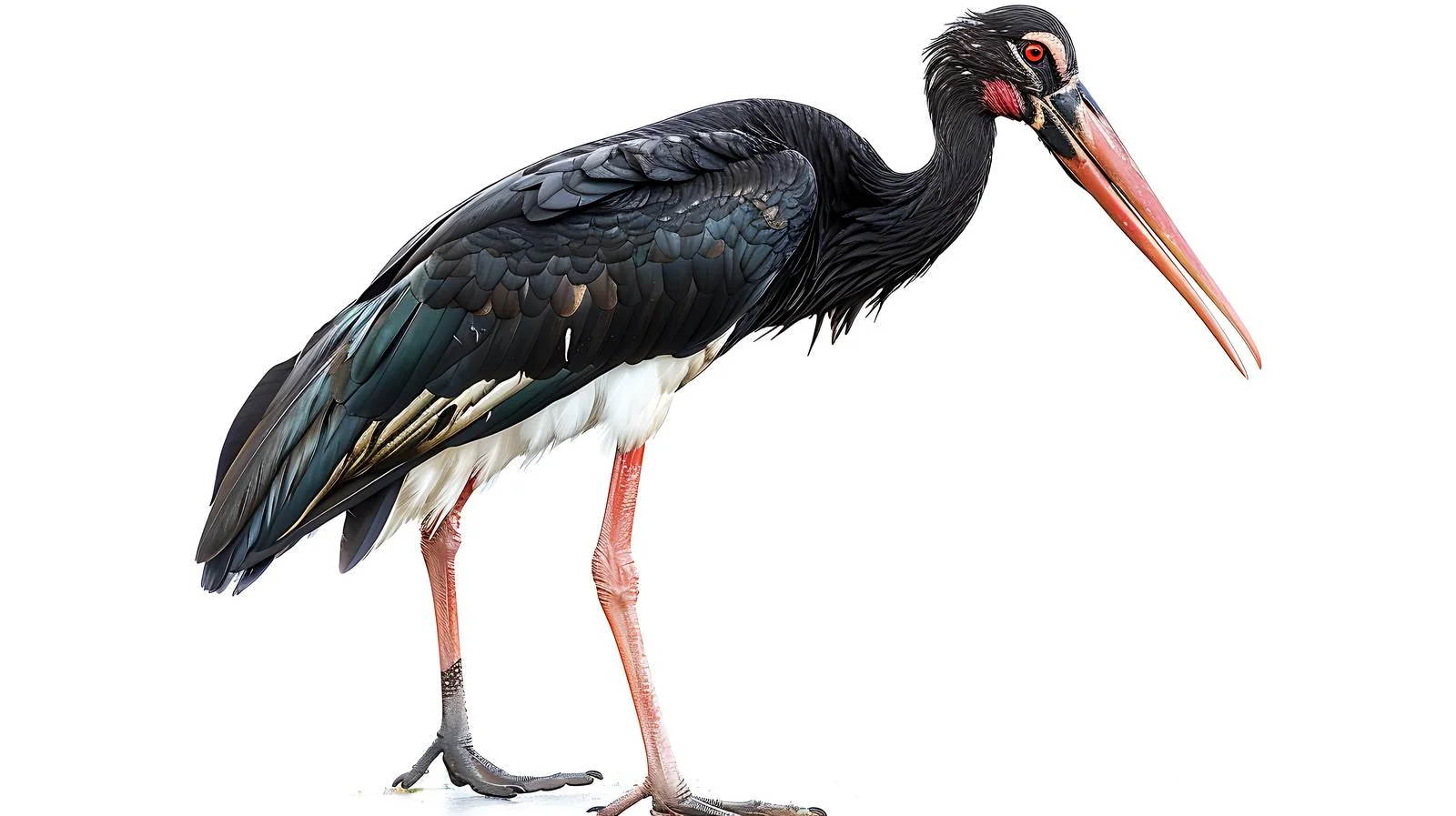 Graceful Black Stork on White Background — free download from Dotvec