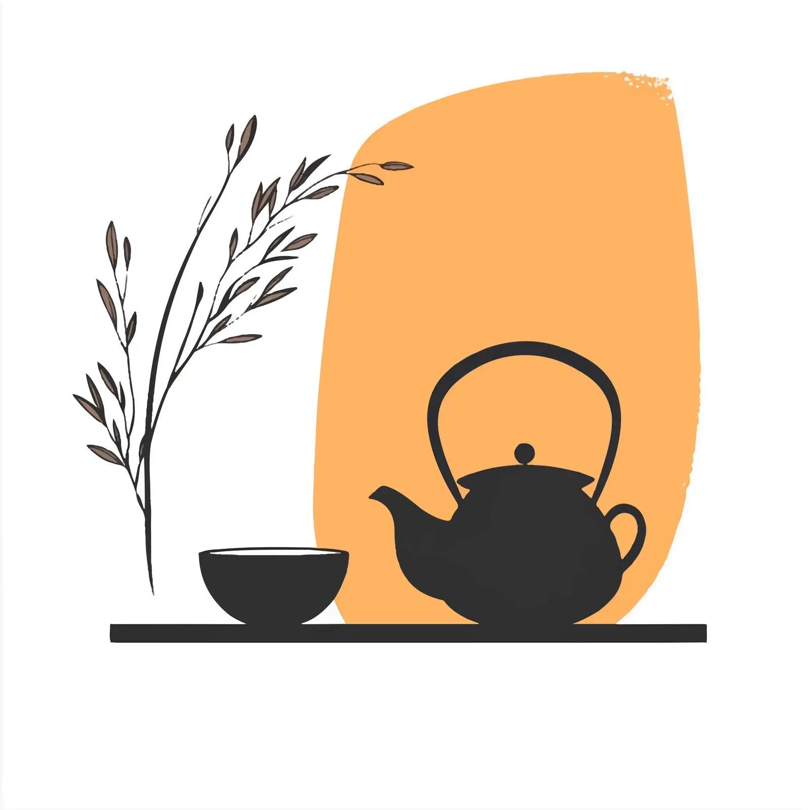 Elegant Black Teapot and Tea Cup Design — free download from Dotvec