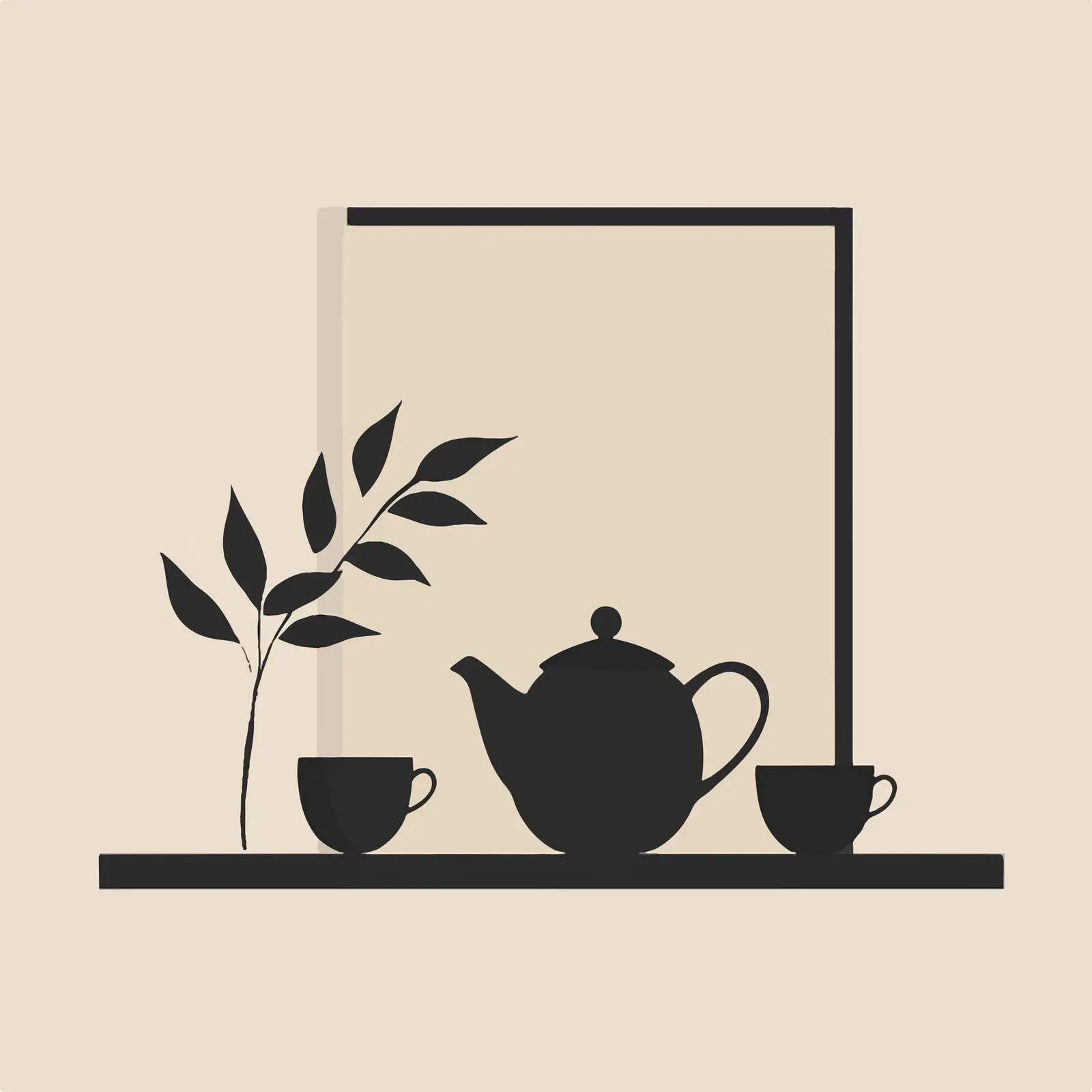 Black Teapot and Teacup Vector Illustration — free download from Dotvec