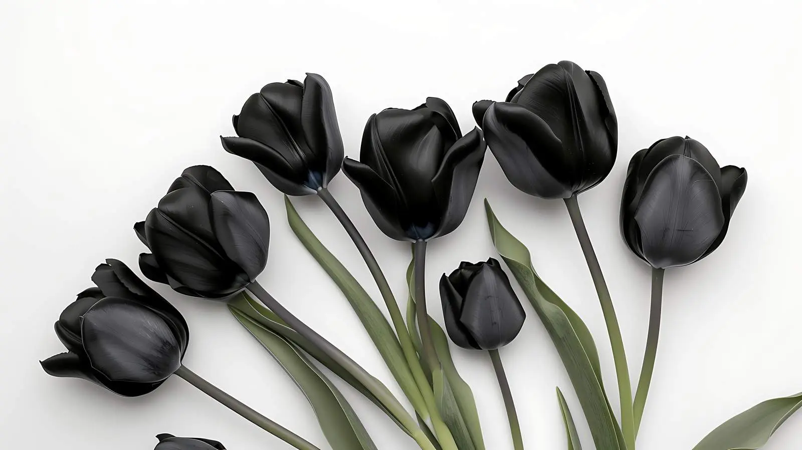 Black Tulip Bouquet on White Background — free download from Dotvec
