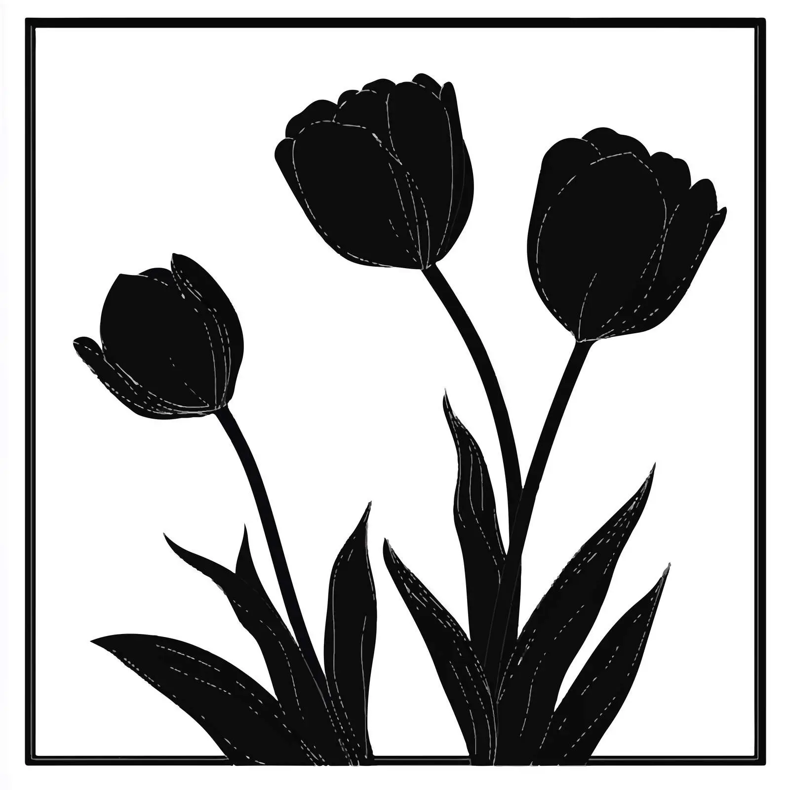 Black Tulips on White Background — free download from Dotvec