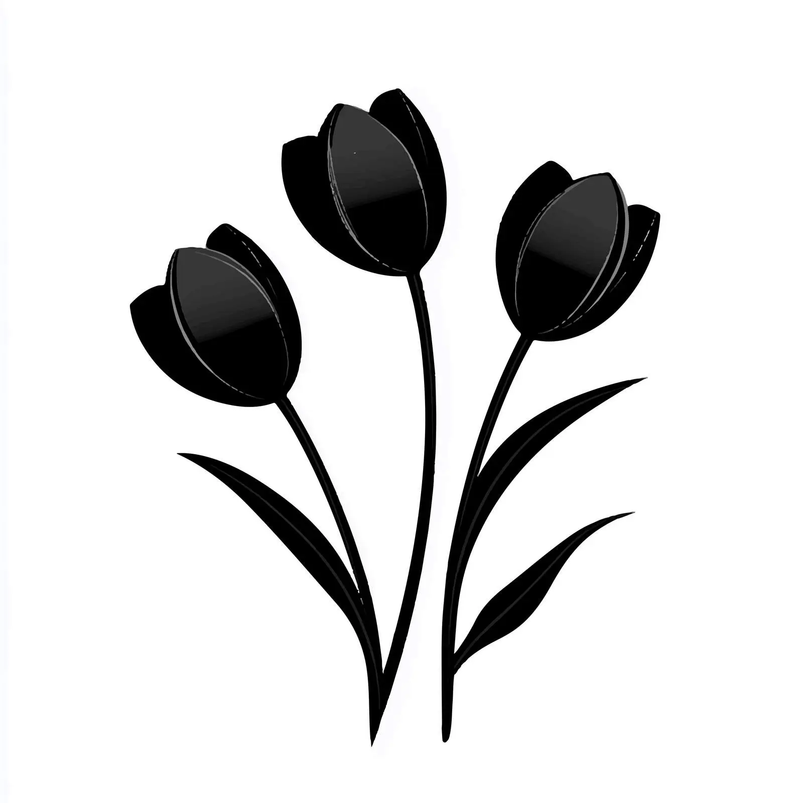 Elegant Black Tulips Vector Illustration — free download from Dotvec