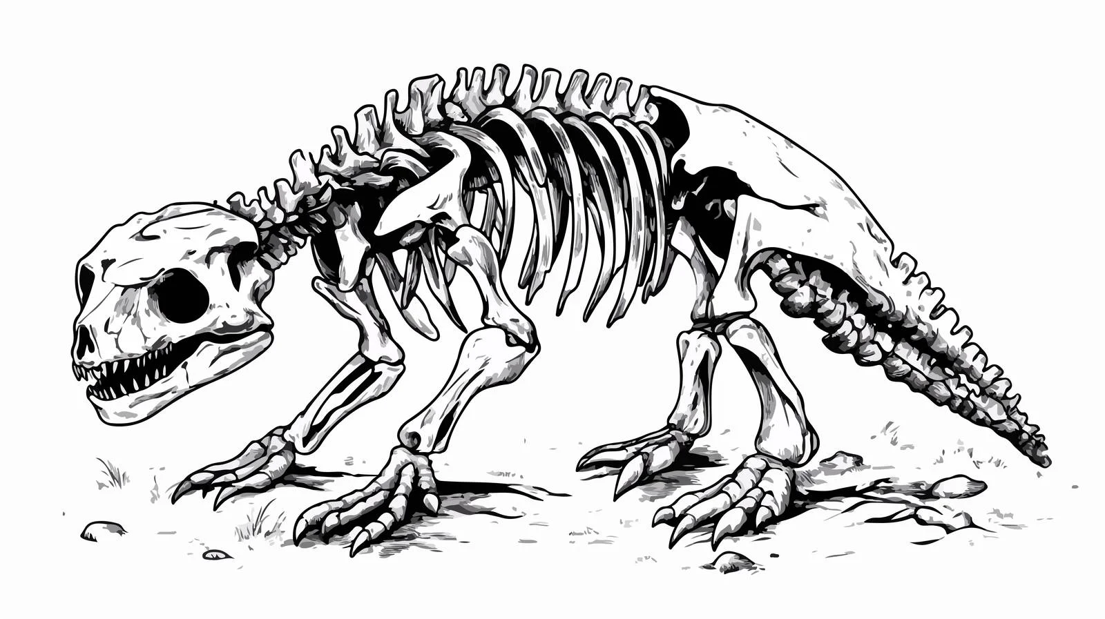 Cartoon Ancient Fossil Vector Illustration — free download from Dotvec
