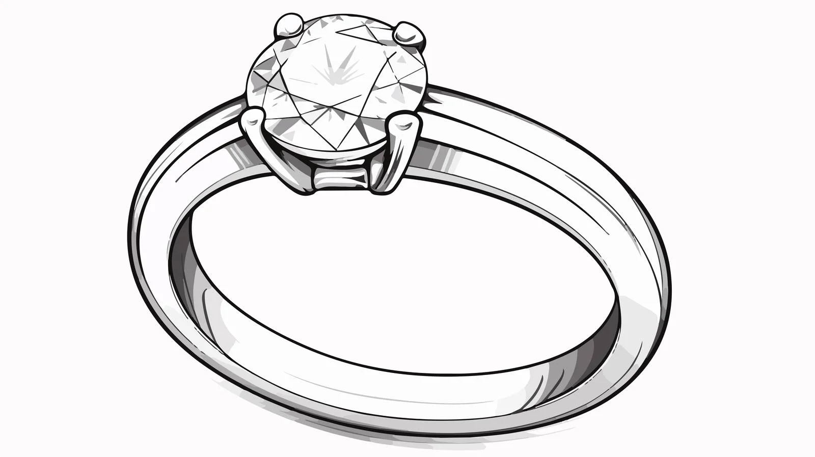Monochrome Engagement Ring Vector Illustration — free download from Dotvec