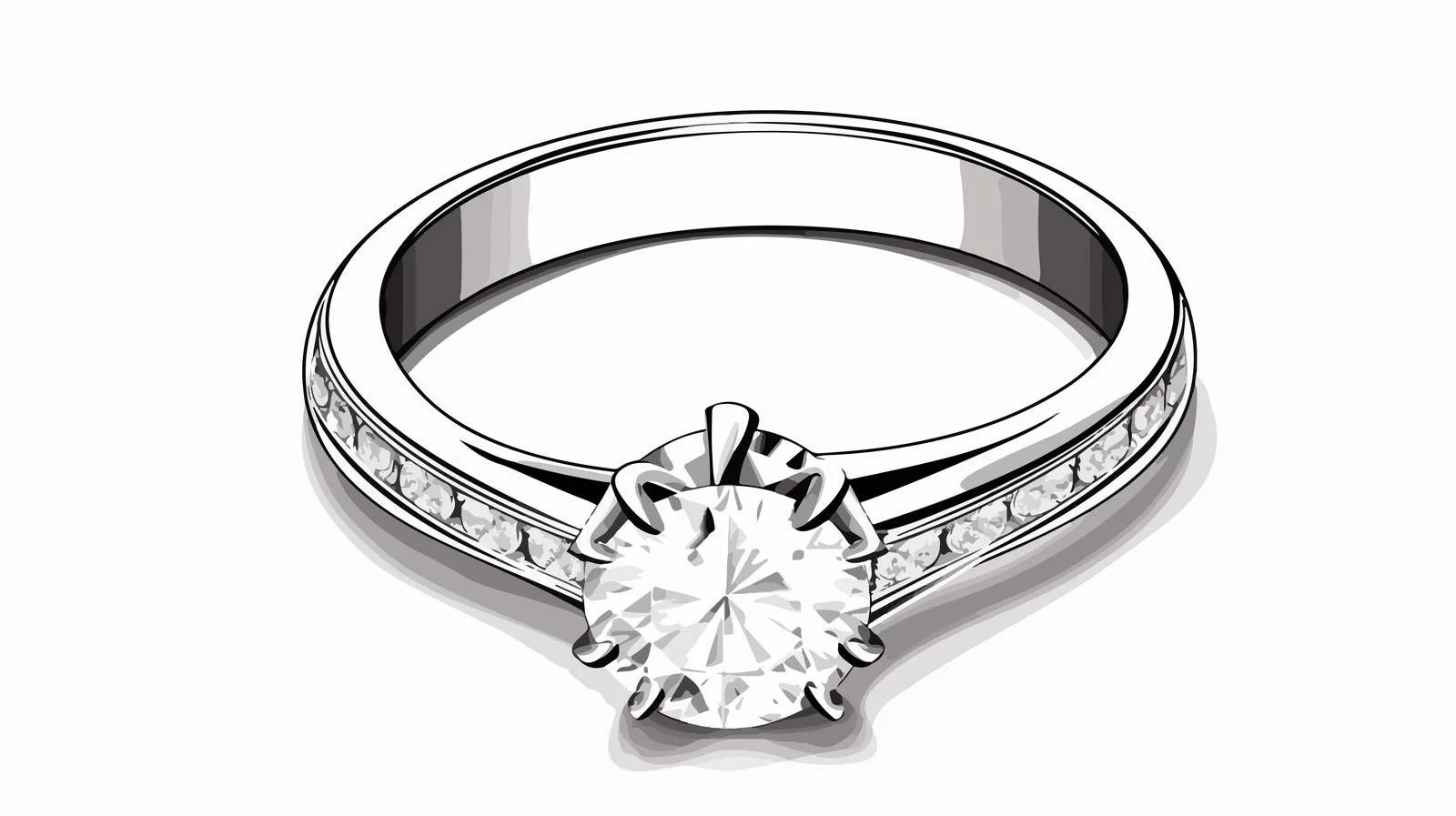 Cartoon Engagement Ring Vector Illustration — free download from Dotvec