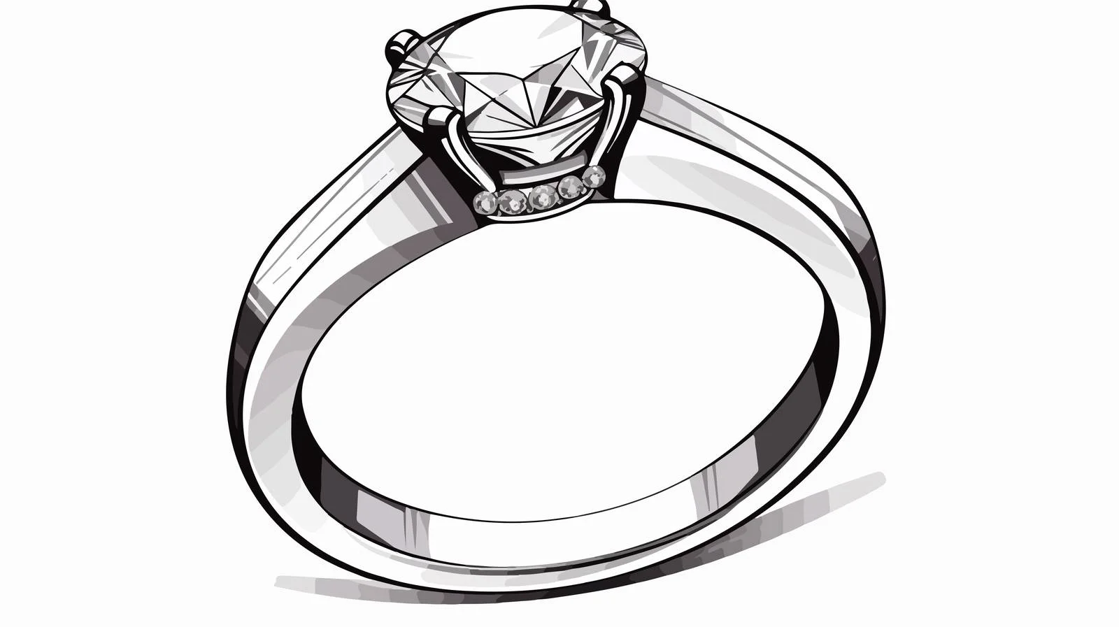 Black & White Engagement Ring Vector — free download from Dotvec