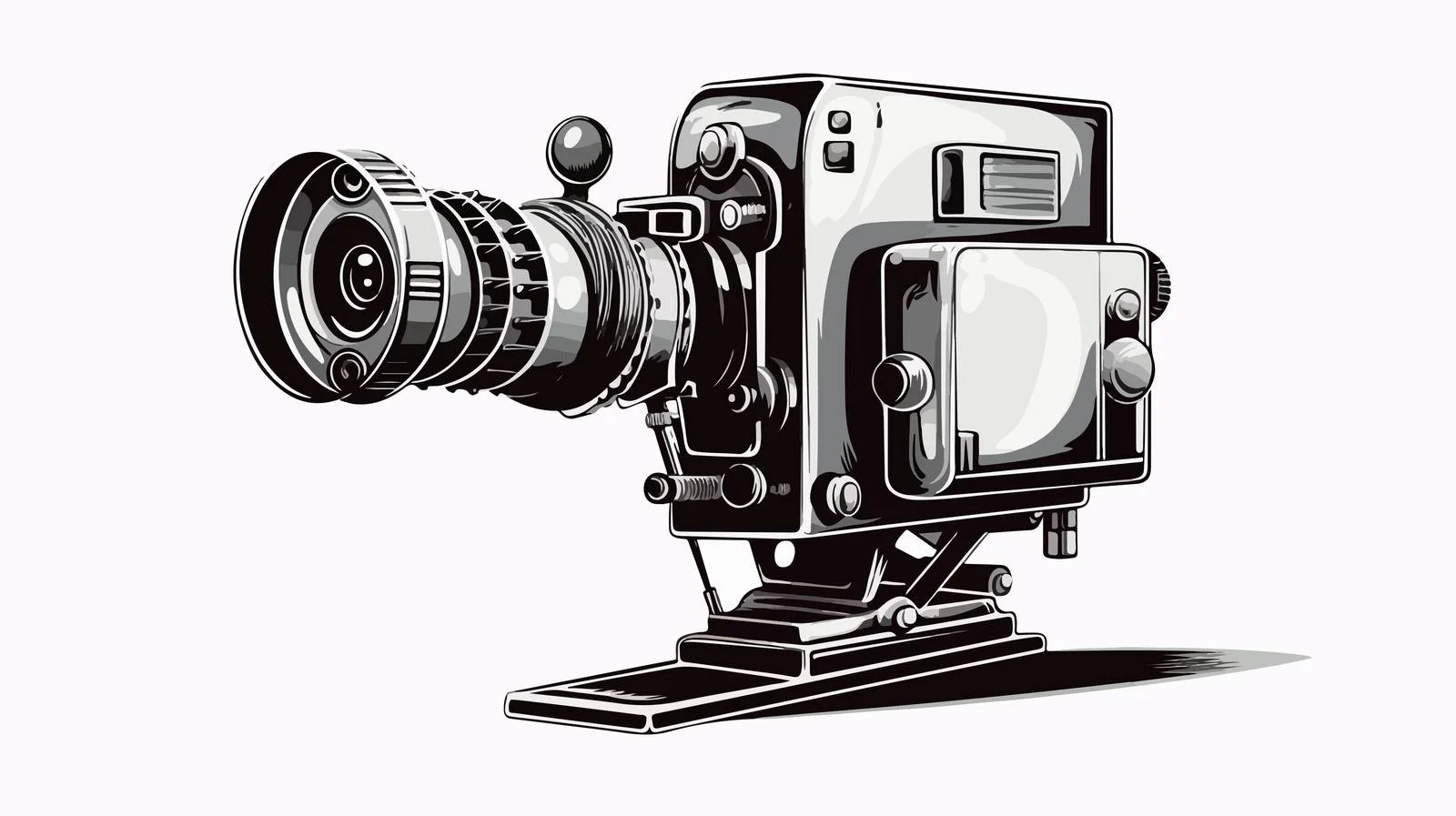 Monochrome Cartoon Film Camera Illustration — free download from Dotvec