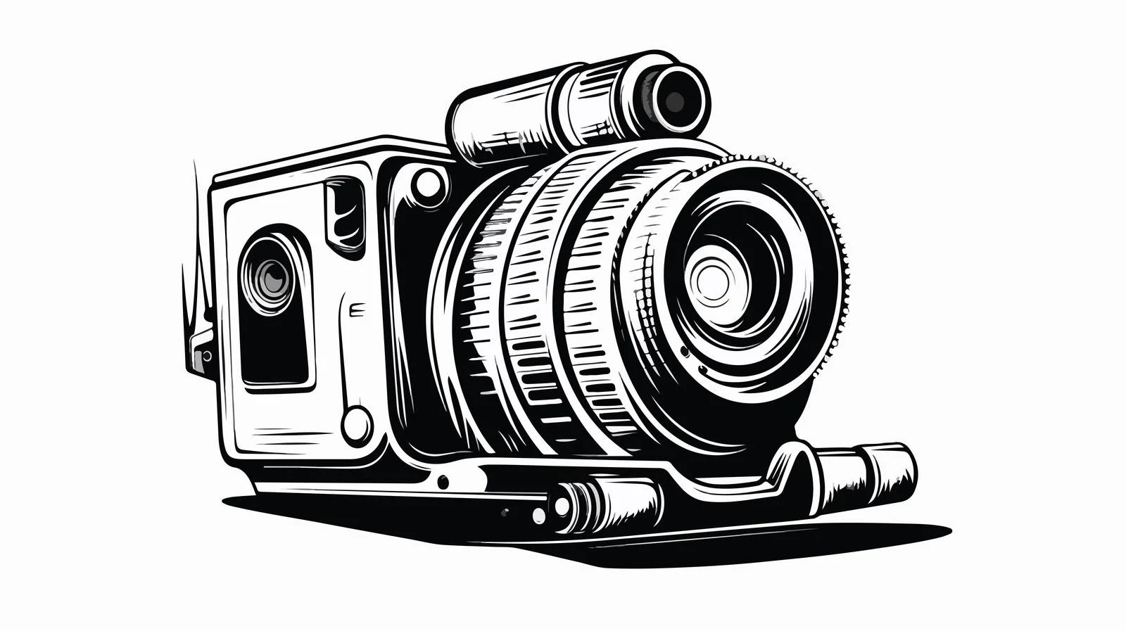 Vintage Cartoon Film Camera Illustration — free download from Dotvec