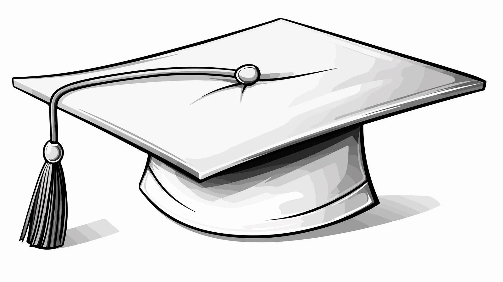 Monochrome Graduation Hat Illustration — free download from Dotvec