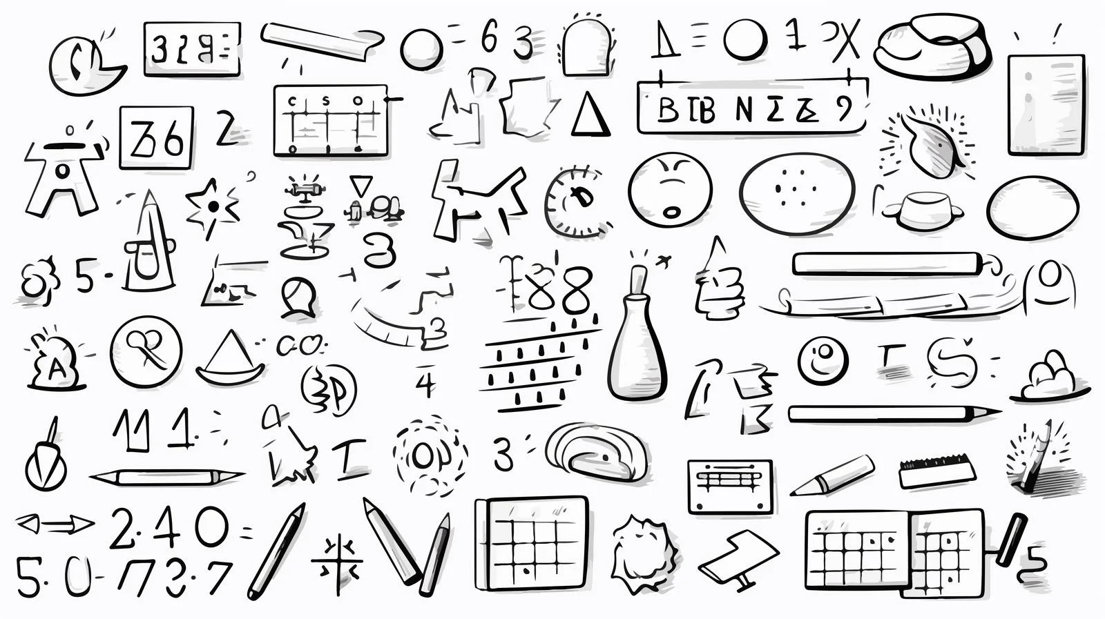 Cartoon Math Symbols Vector Illustration — free download from Dotvec