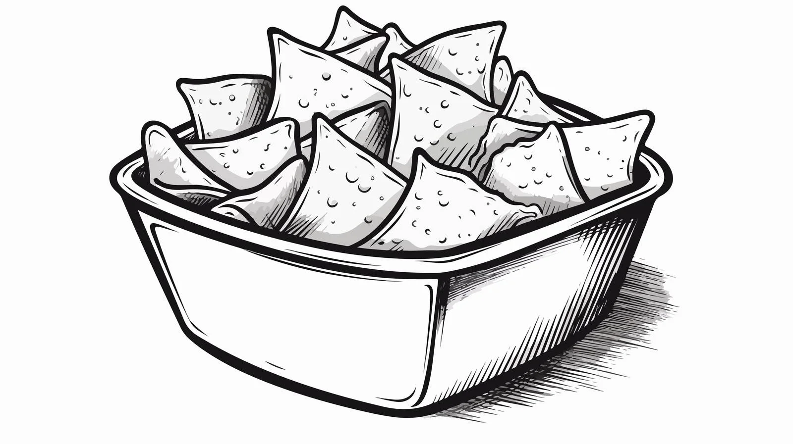 Monochrome Nacho Box Illustration — free download from Dotvec