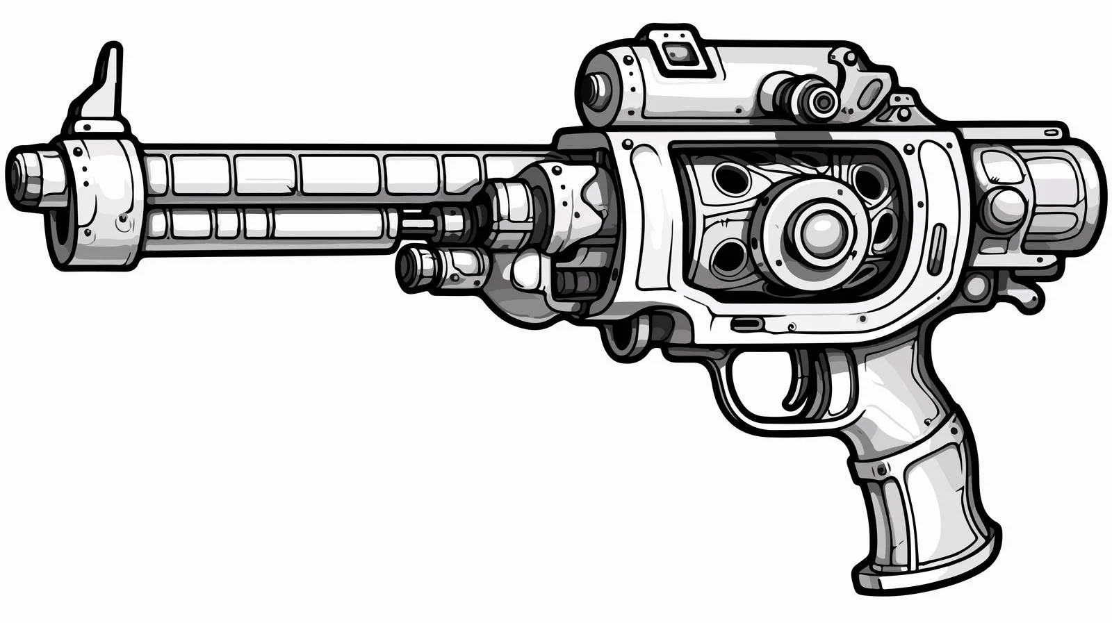 Cartoon Ray Gun Illustration — free download from Dotvec